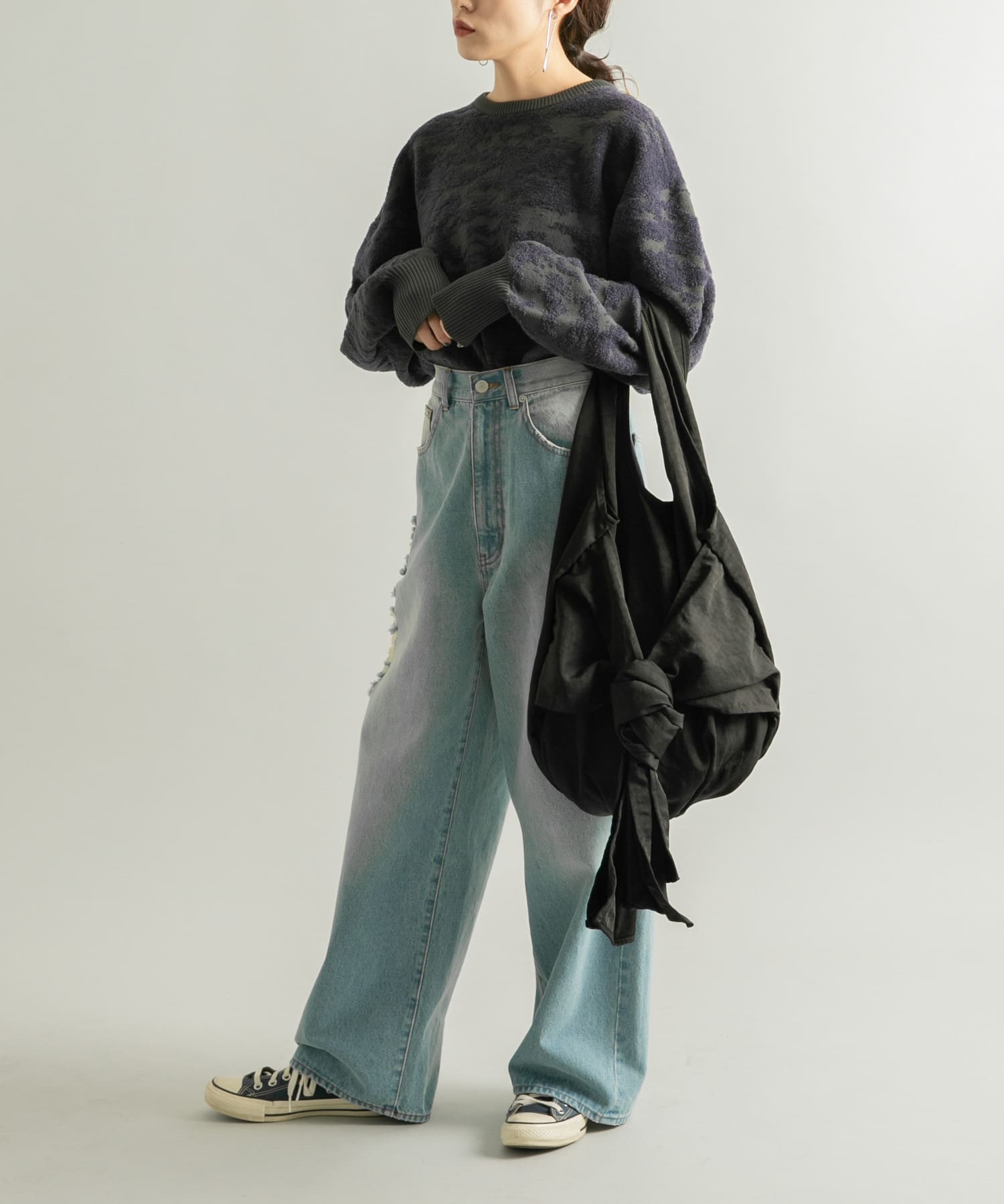 アレンジリボンナイロンBAG BLACK one