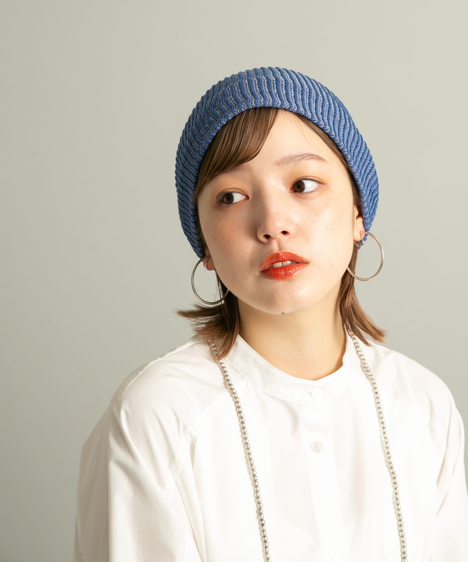 リブニットビーニー BLUE one