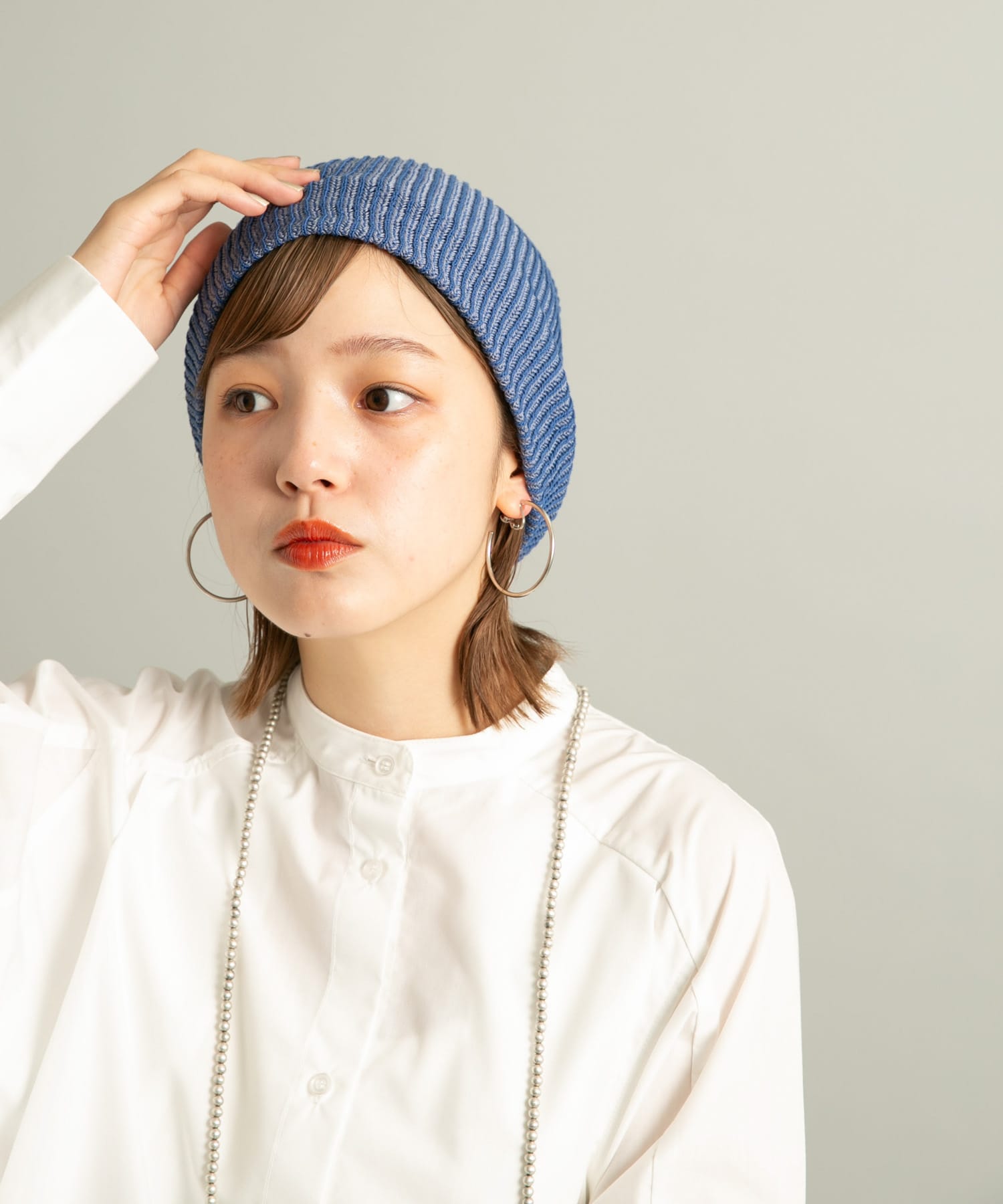 リブニットビーニー BLUE one