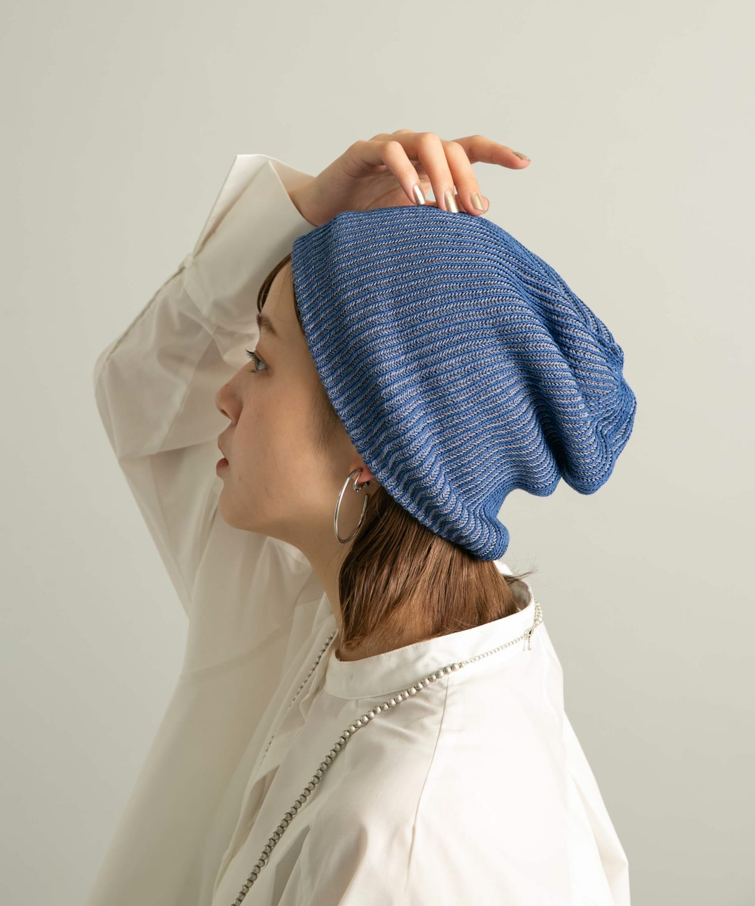 リブニットビーニー BLUE one