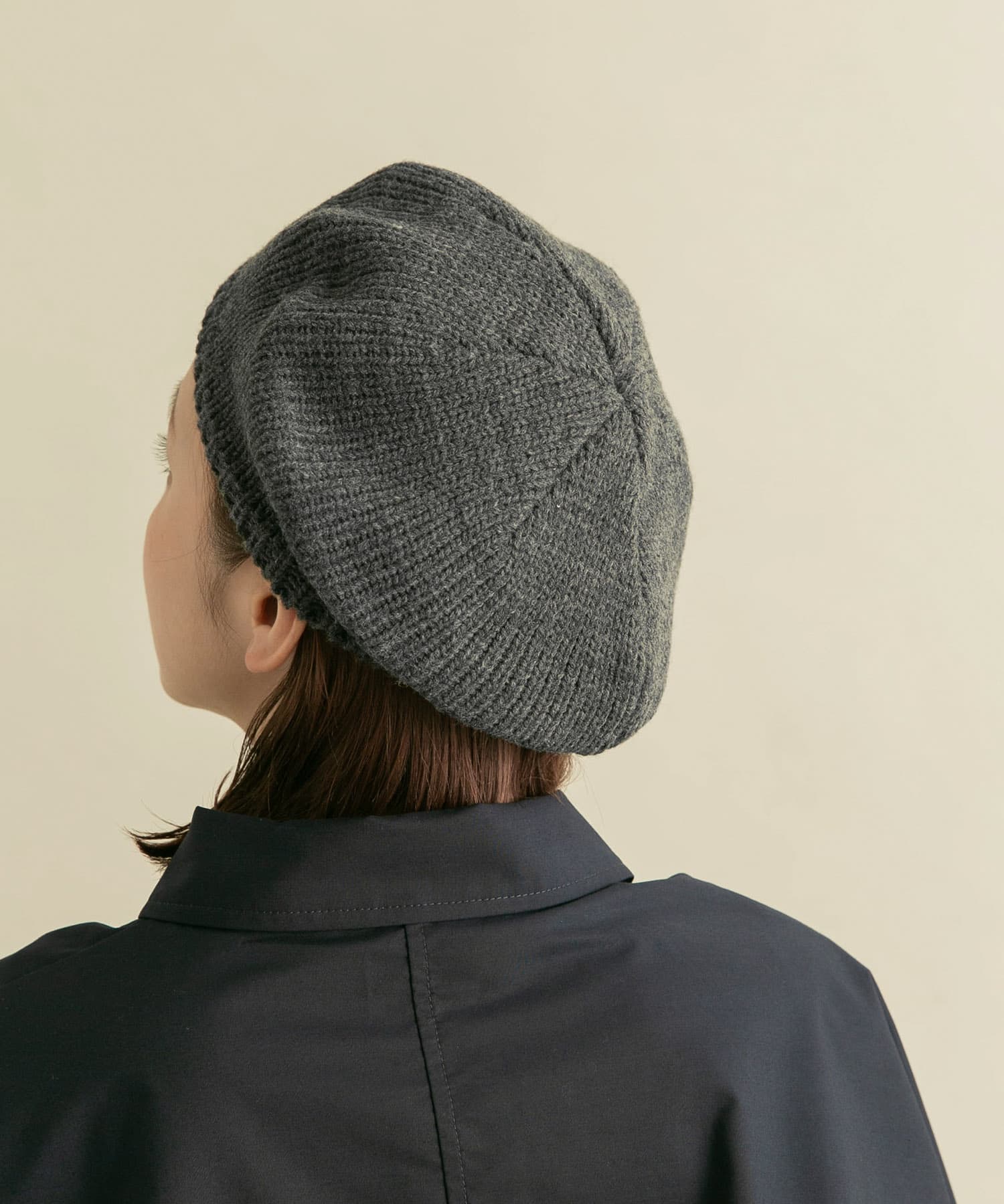 ニットベレー帽 CHARCOAL one