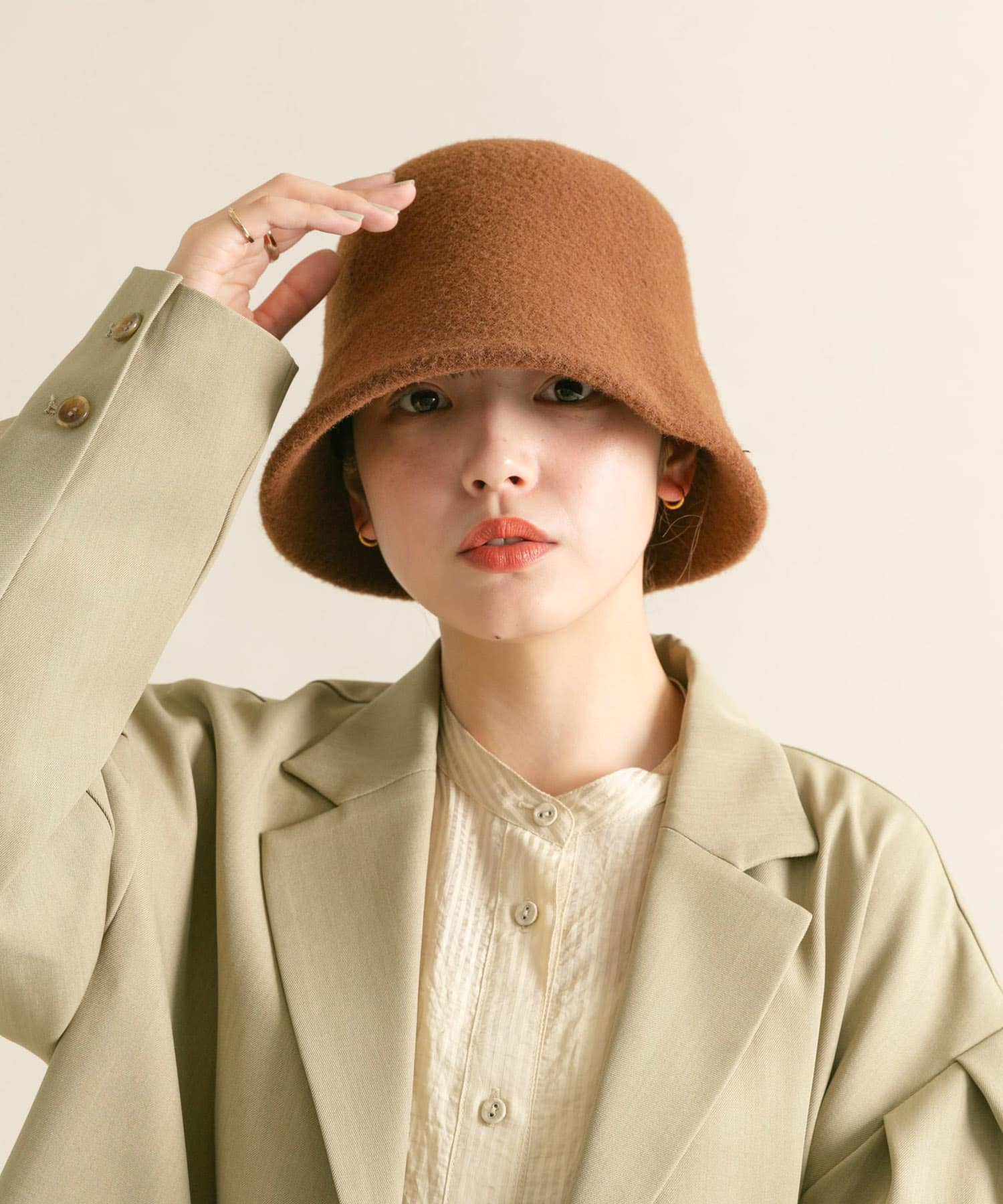 シャギーベルHAT BROWN one