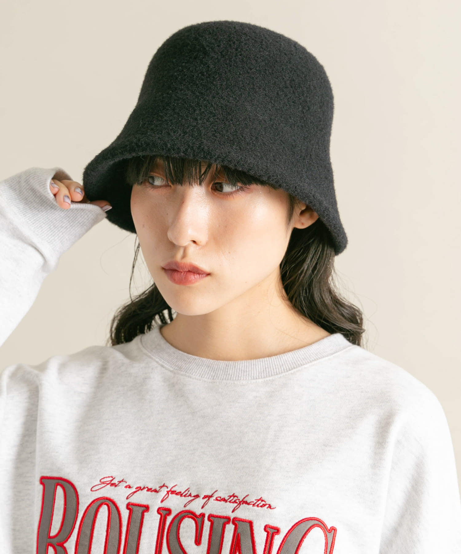 シャギーベルHAT BLACK one