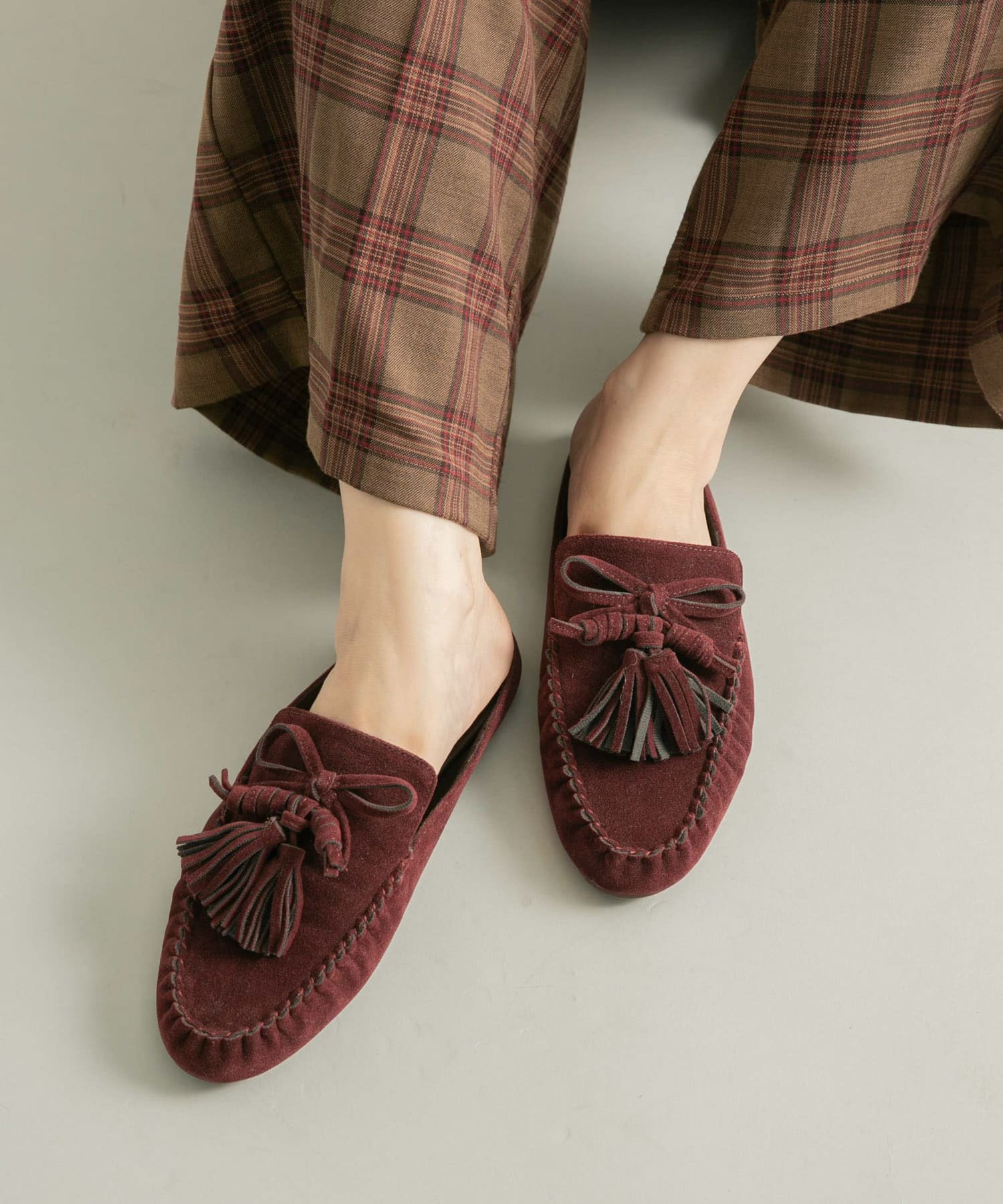 スエードローファー BURGUNDY 37