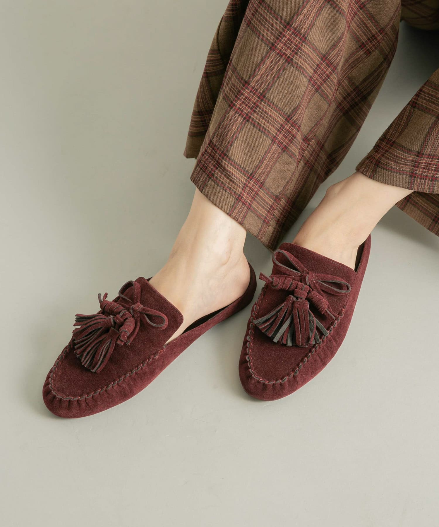 スエードローファー BURGUNDY 37