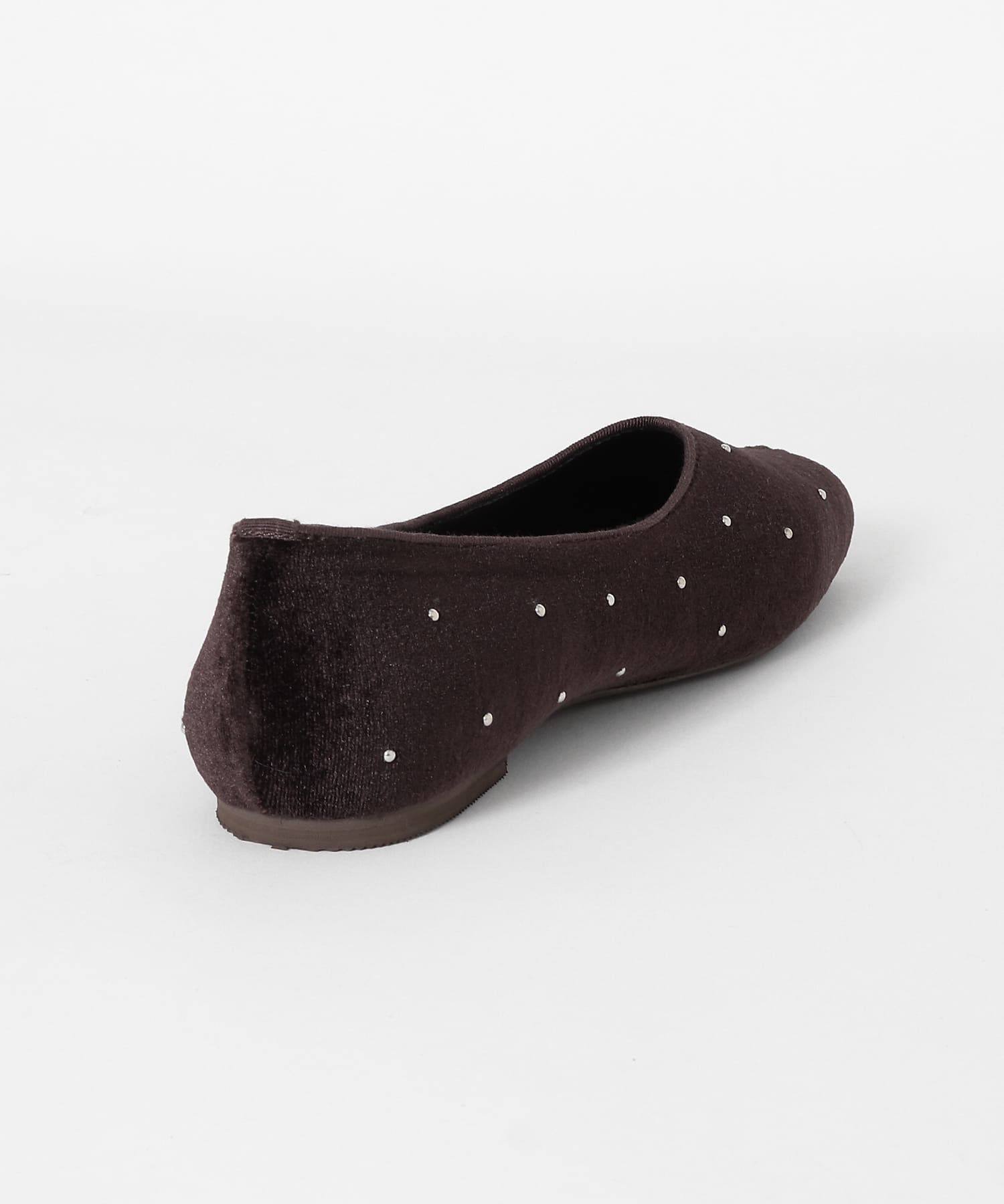 スタッズベロアパンプス BROWN 37