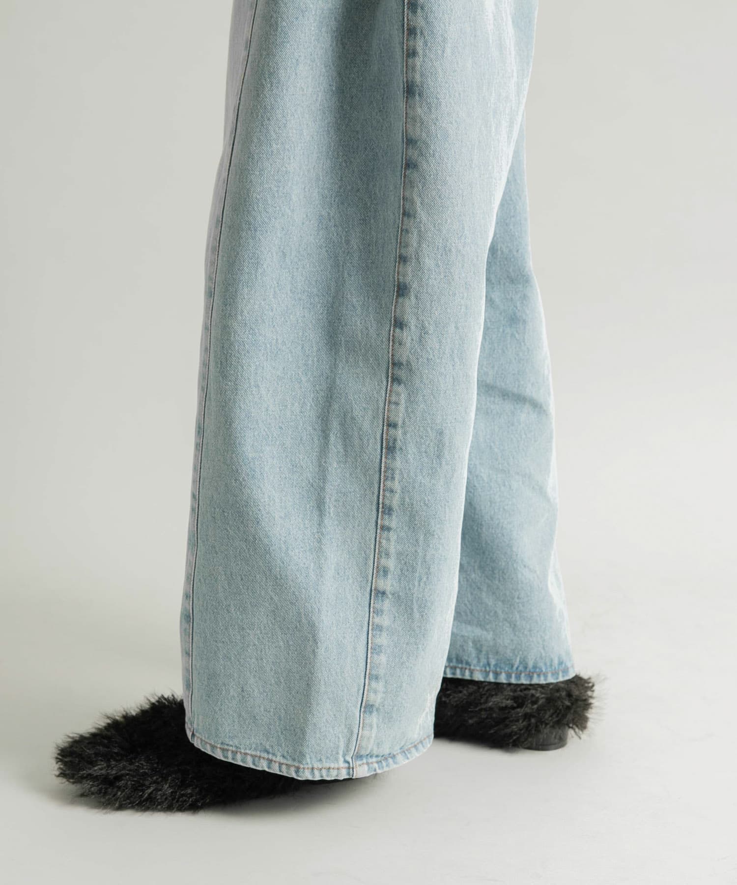 ラウンドトゥファーパンプス BLACK 36