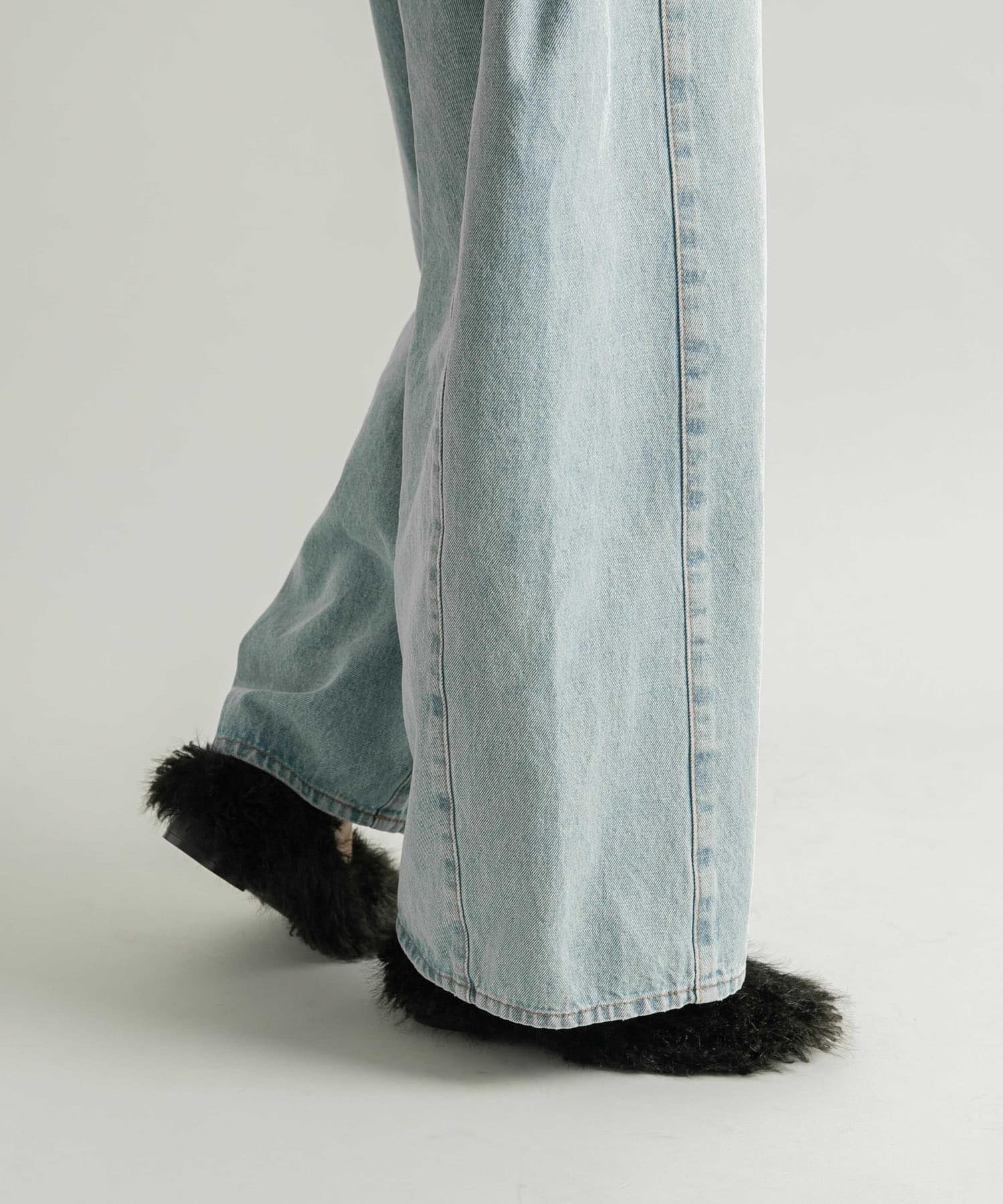 ラウンドトゥファーパンプス BLACK 36