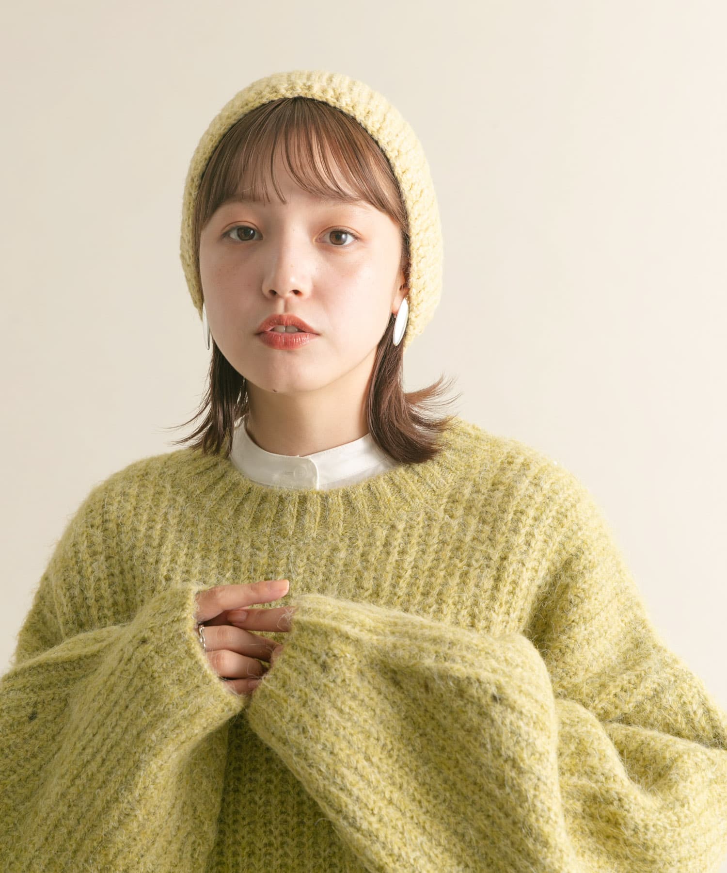 ニットボンネット LIME one