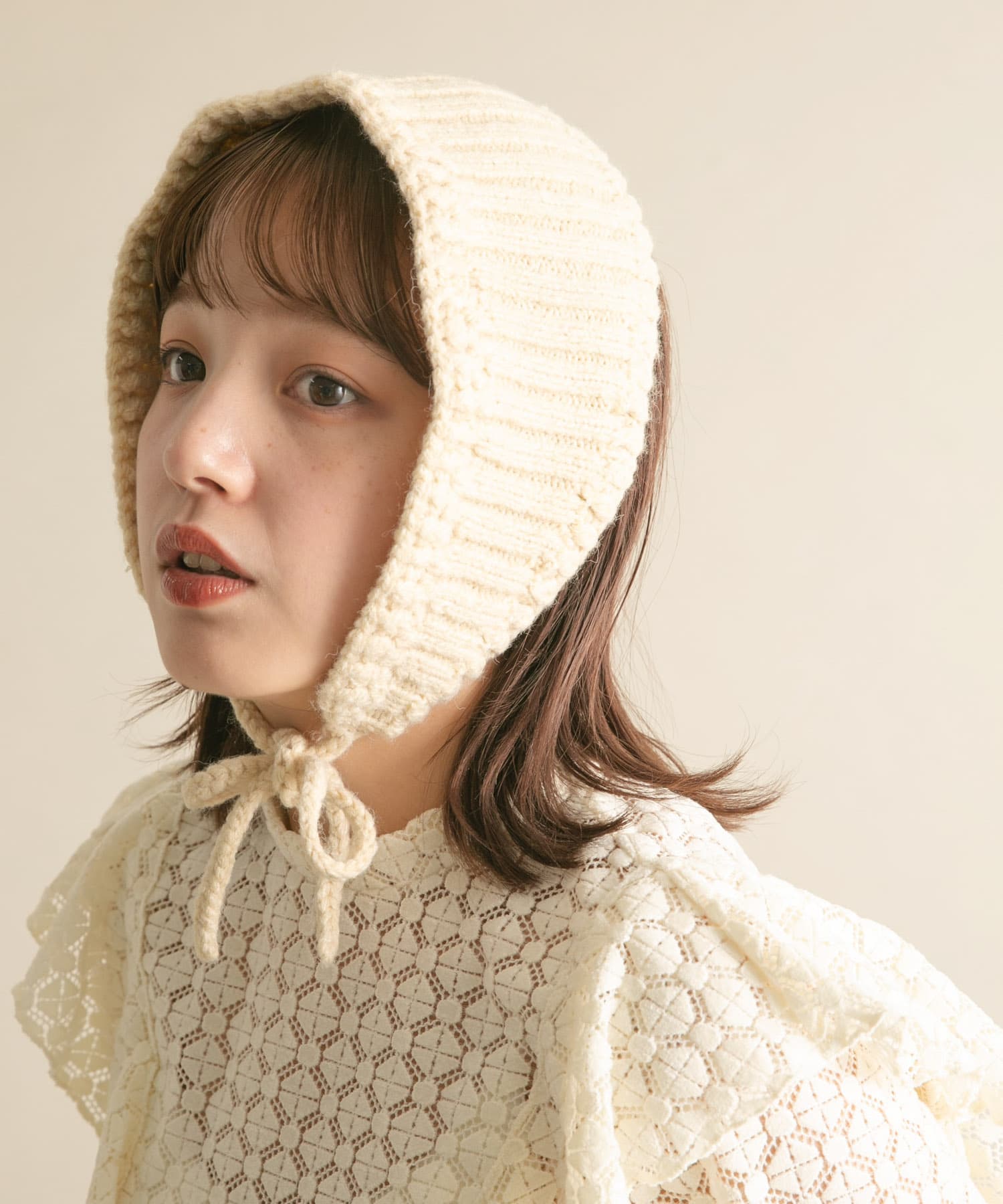 ニットボンネット IVORY one
