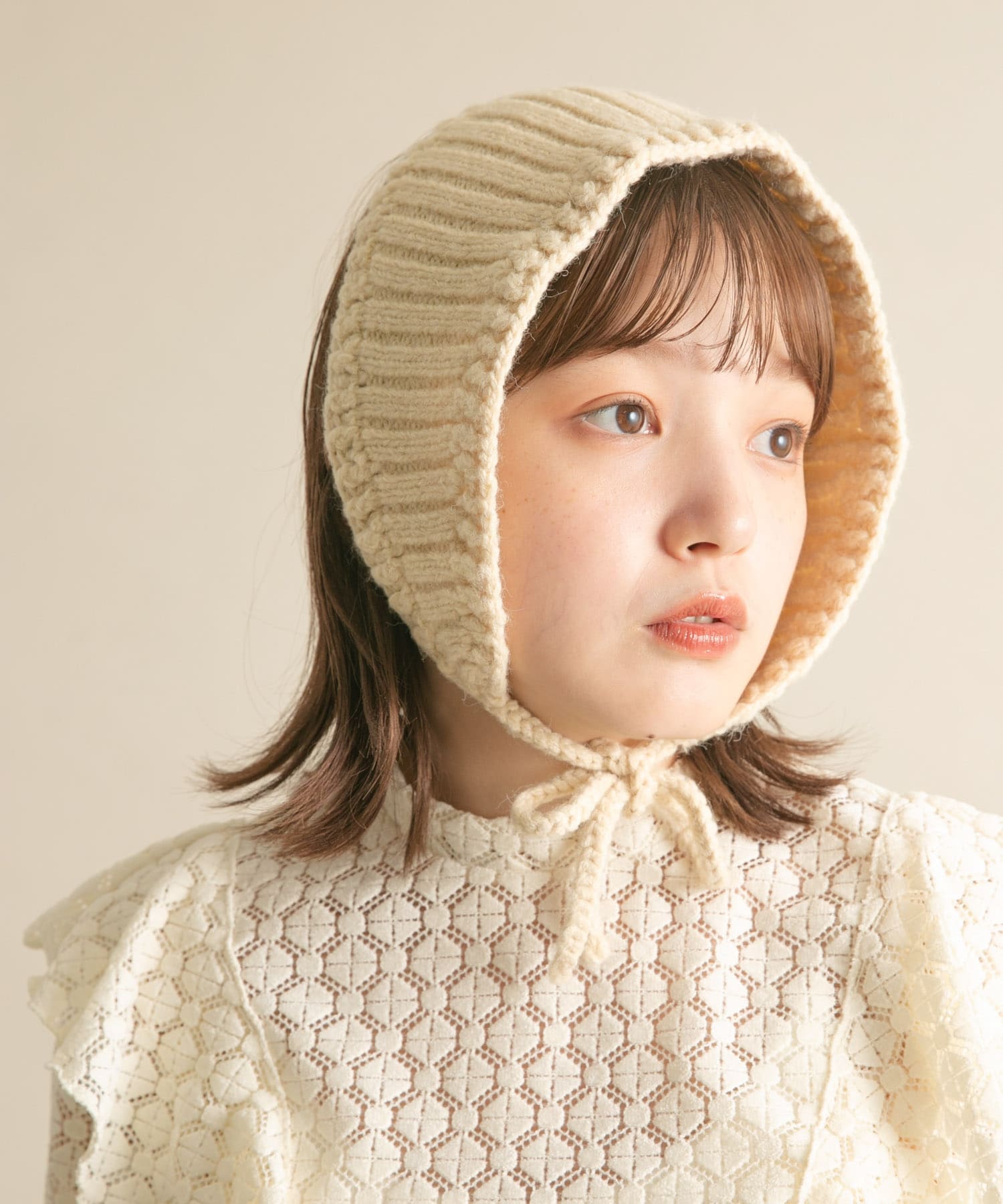 ニットボンネット IVORY one