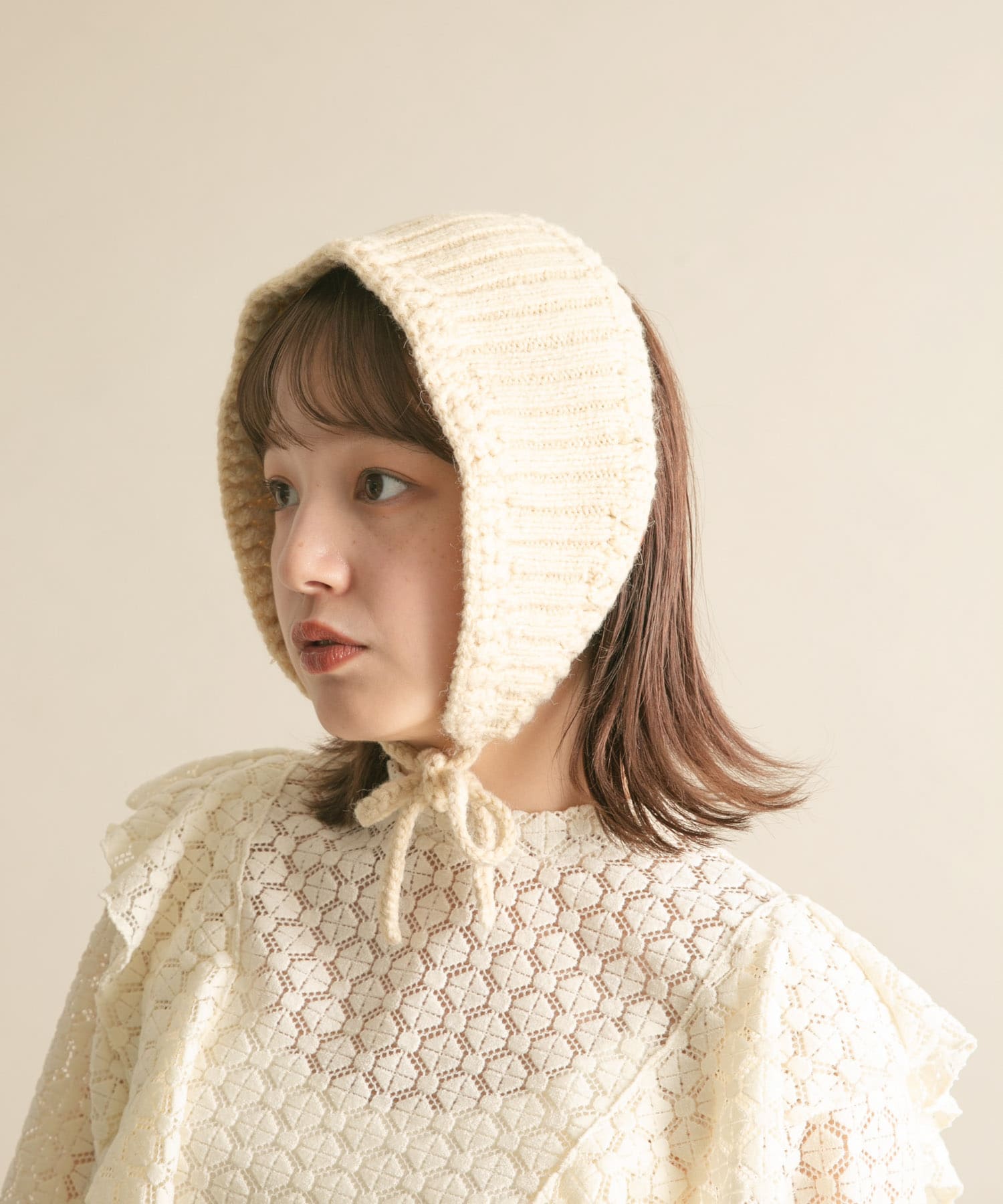 ニットボンネット IVORY one