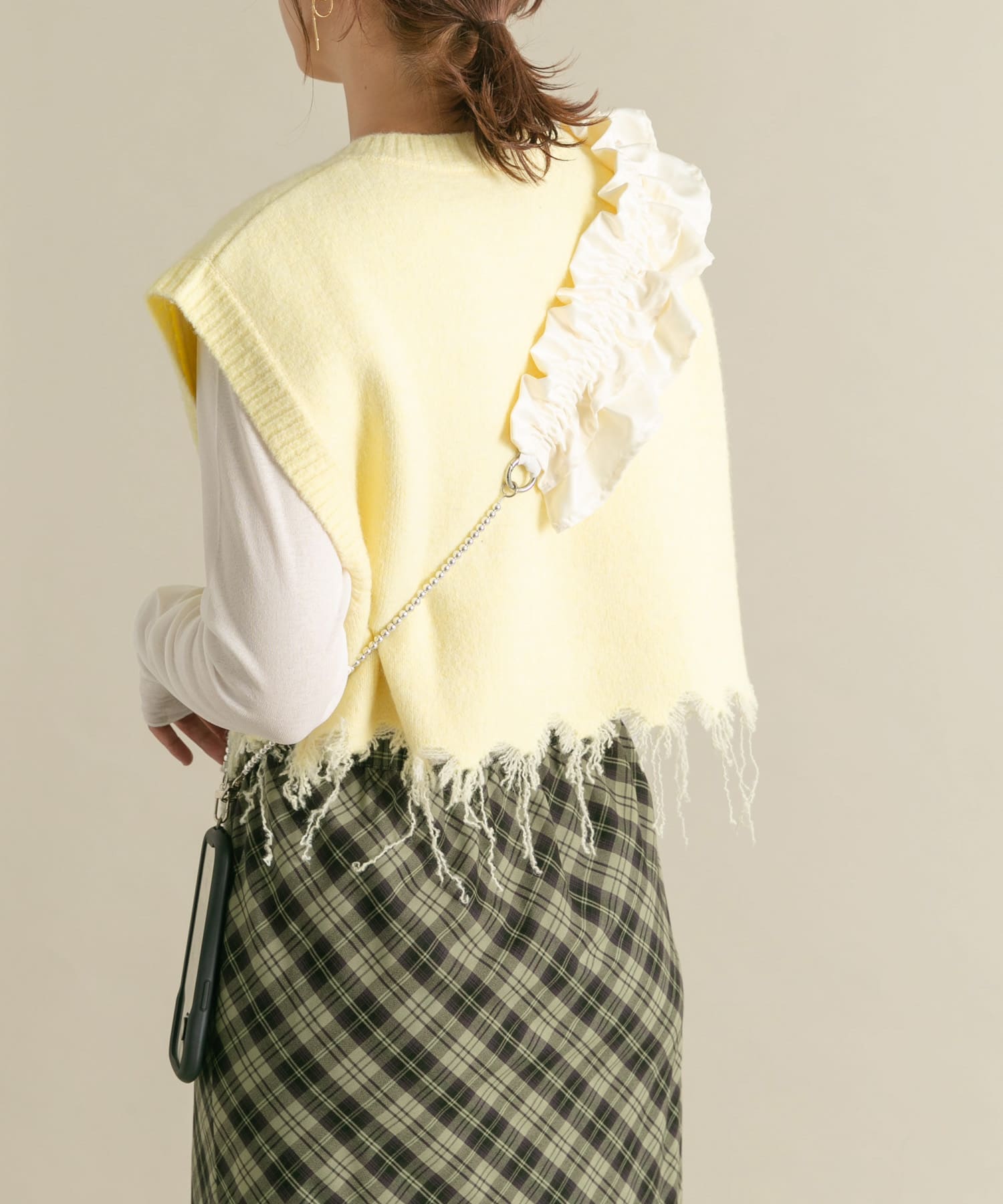 フリルギャザーマルチストラップ IVORY one