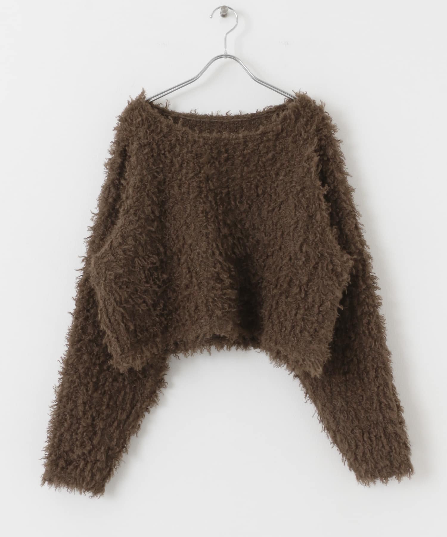 クロップドフェザープルオーバー BROWN one