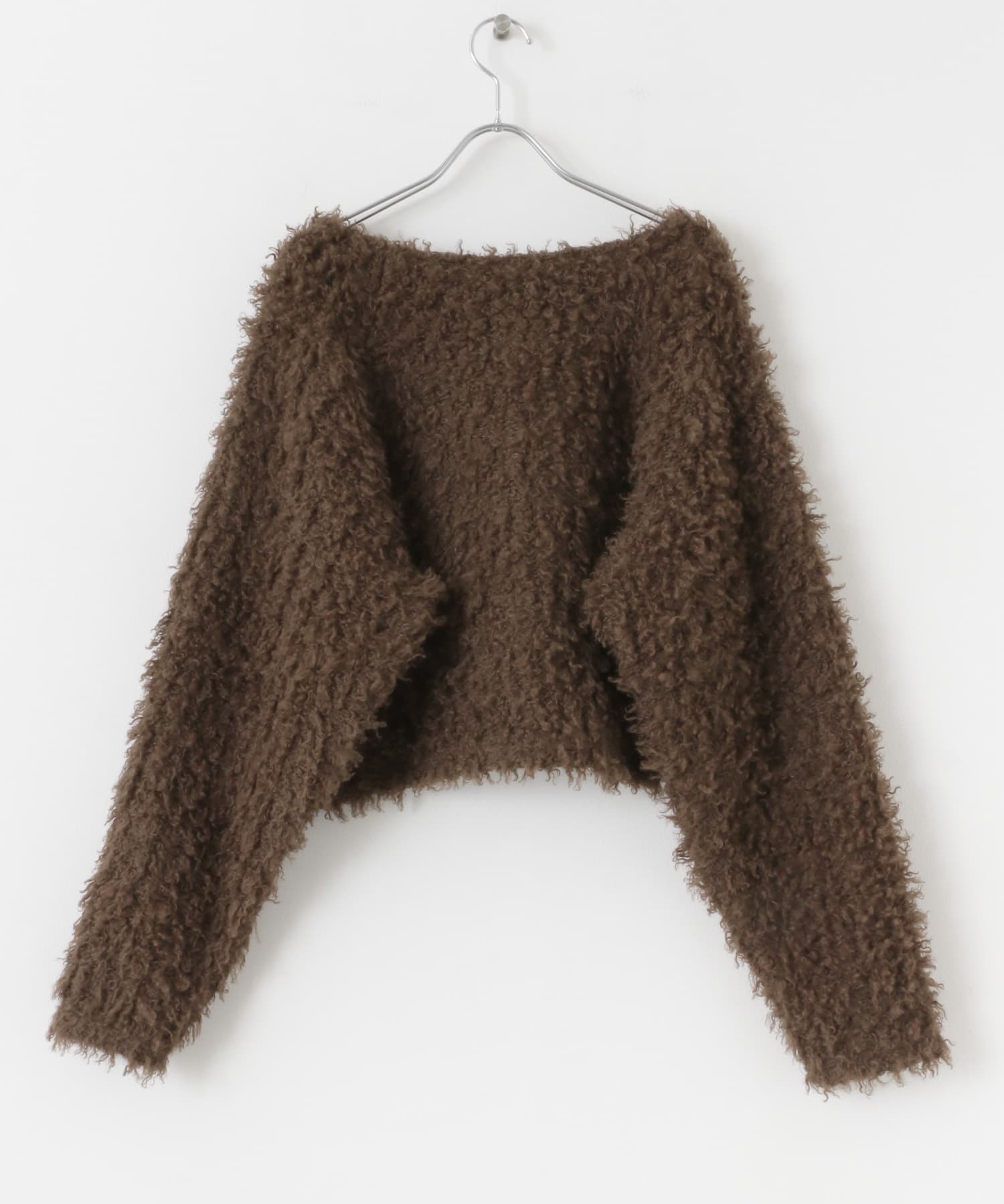 クロップドフェザープルオーバー BROWN one