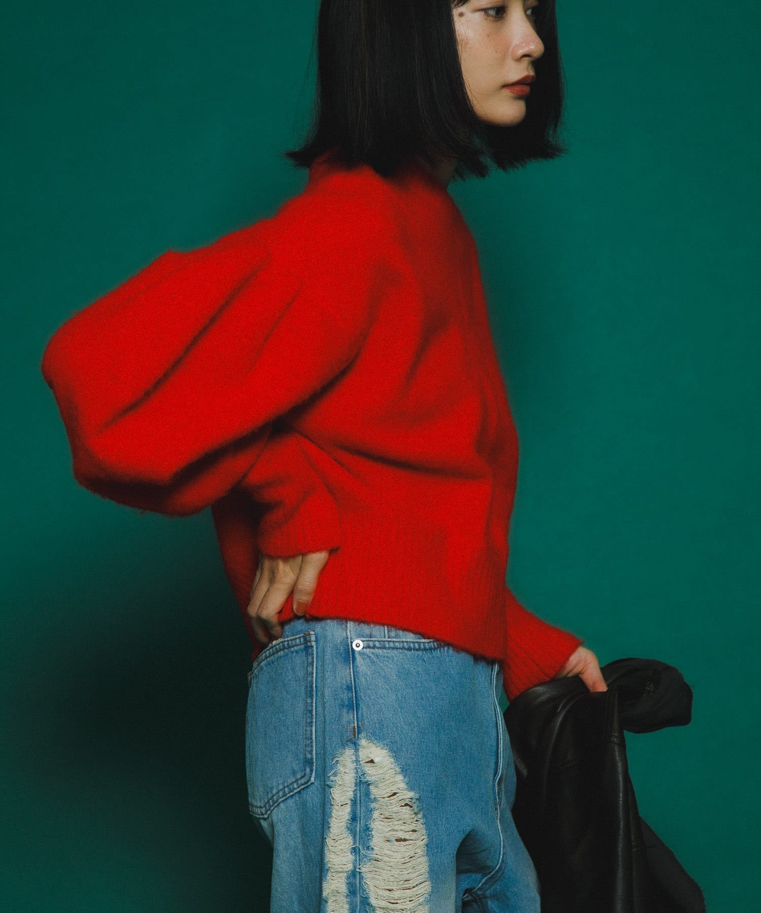 ido5319LCZ袖リブHネック伸縮RED起毛5ｘ3ｍｍSDオーダー料込 ido5319様専用LCZ袖リブHネック伸縮RED起毛5x3mmSDオーダ