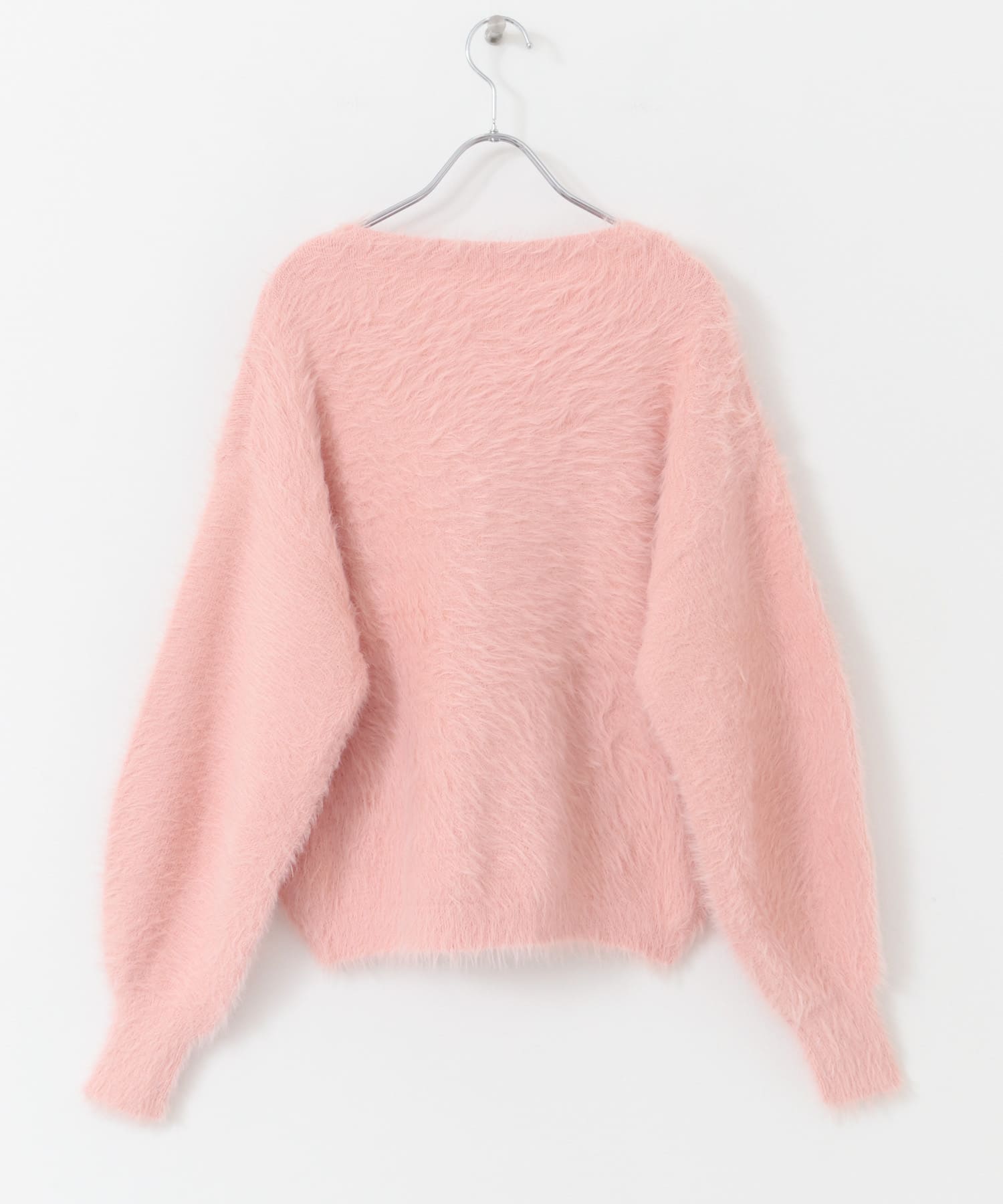 シャギーVネックニット PINK one