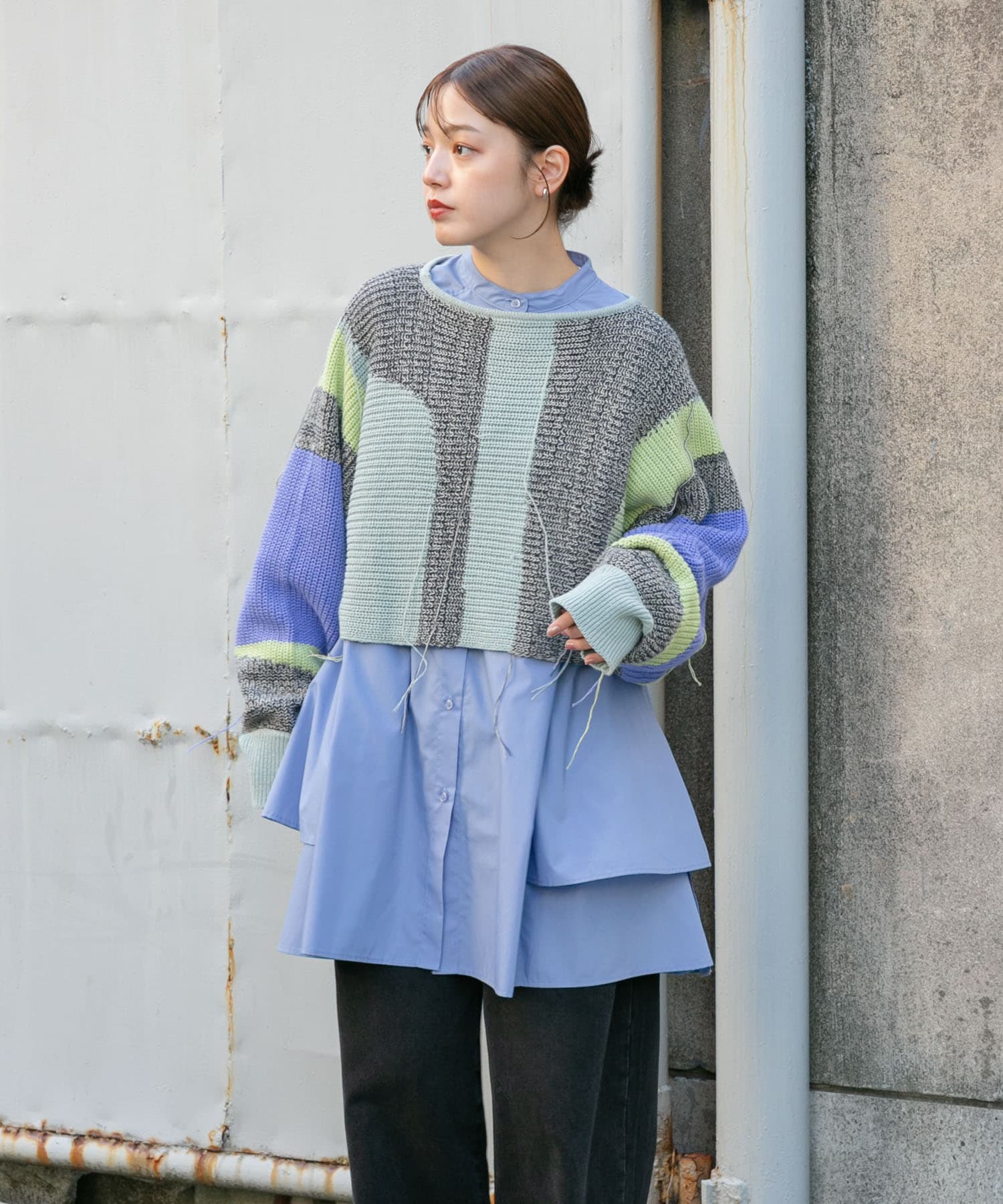 アートフリンジクロップドニット(one MOSS GRAY): トップス｜URBAN