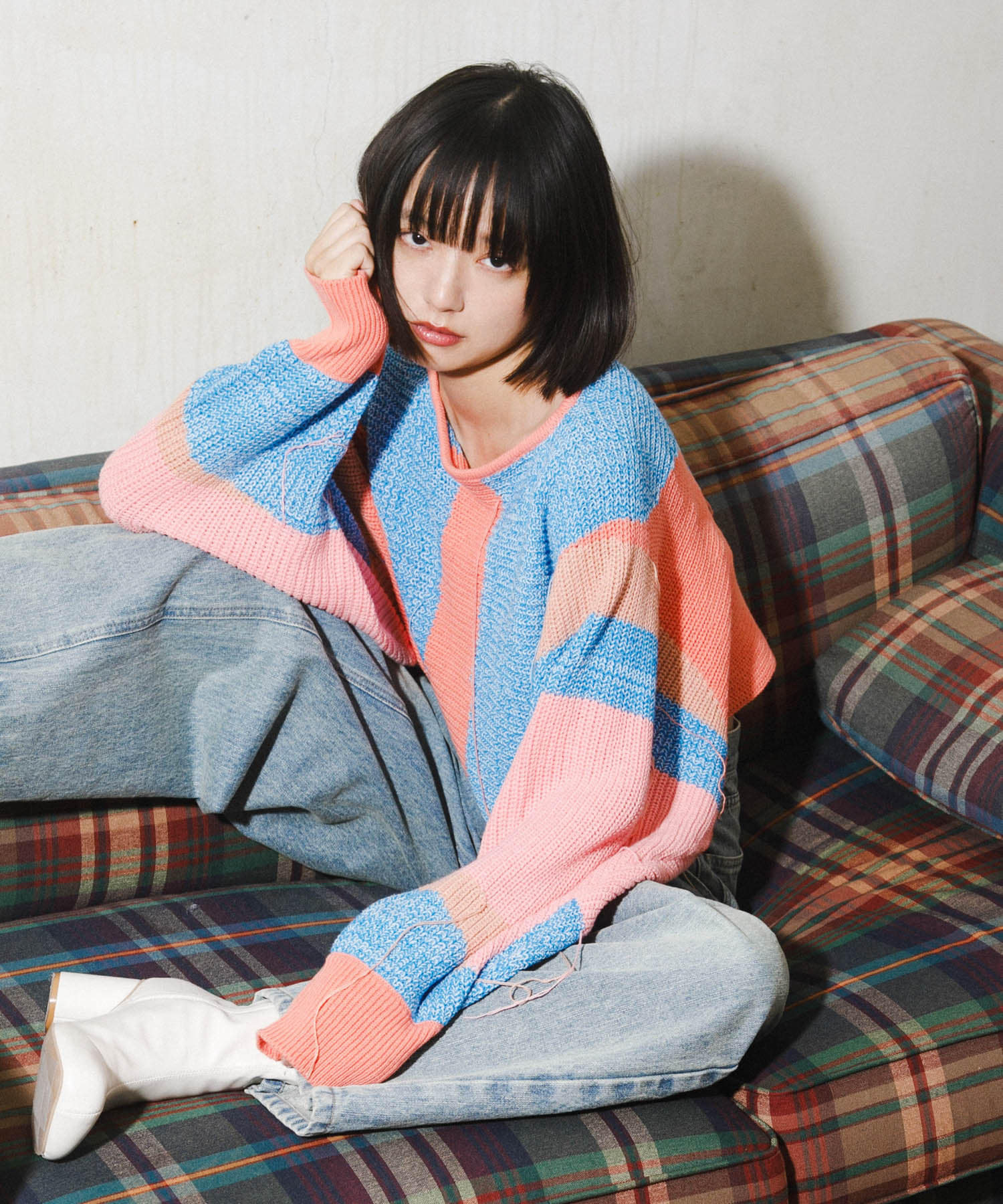 アートフリンジクロップドニット(one MOSS GRAY): トップス｜URBAN