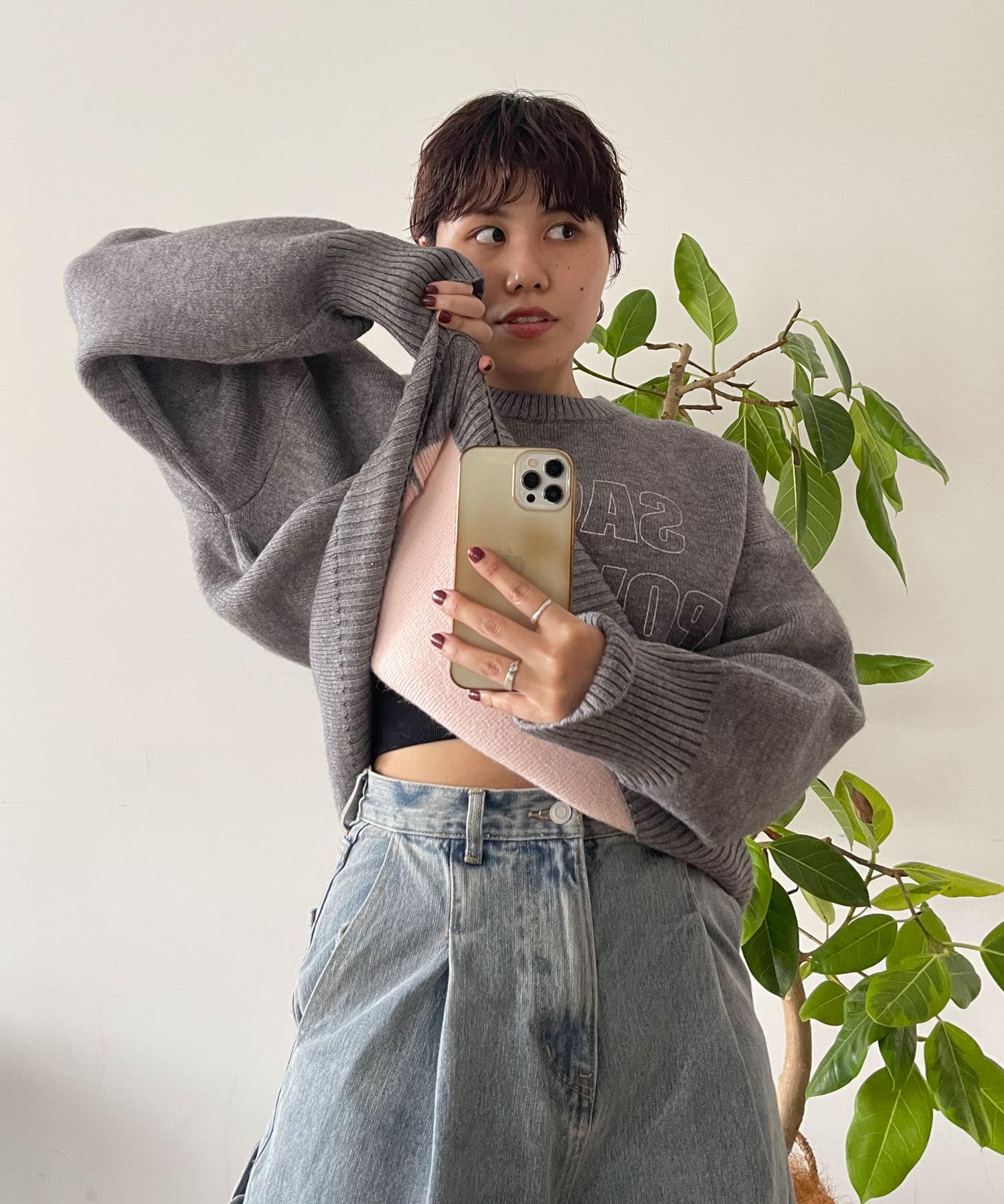 身長：159cm サイズ：one