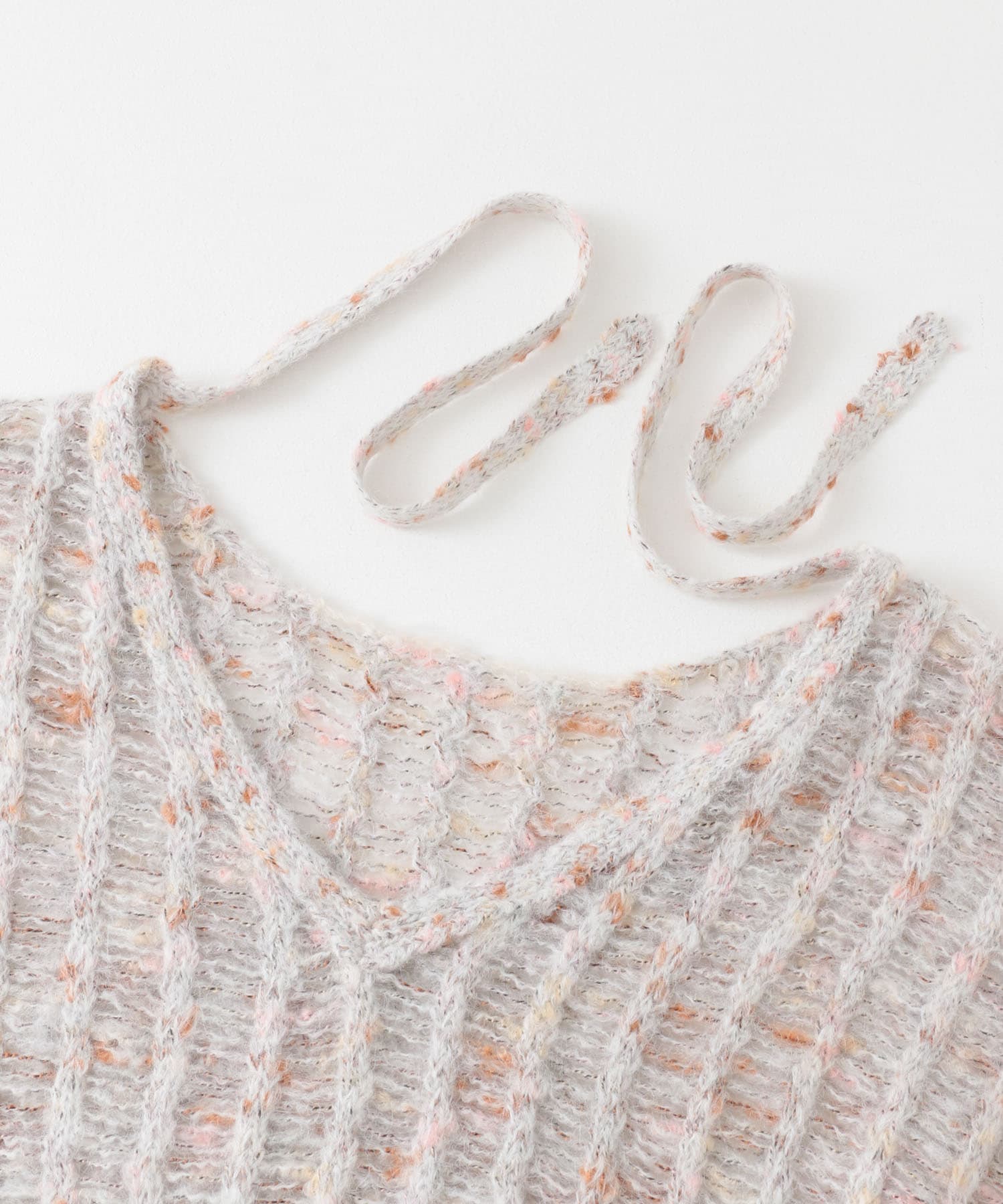 2WAYネップメッシュニット BEIGE MIX one