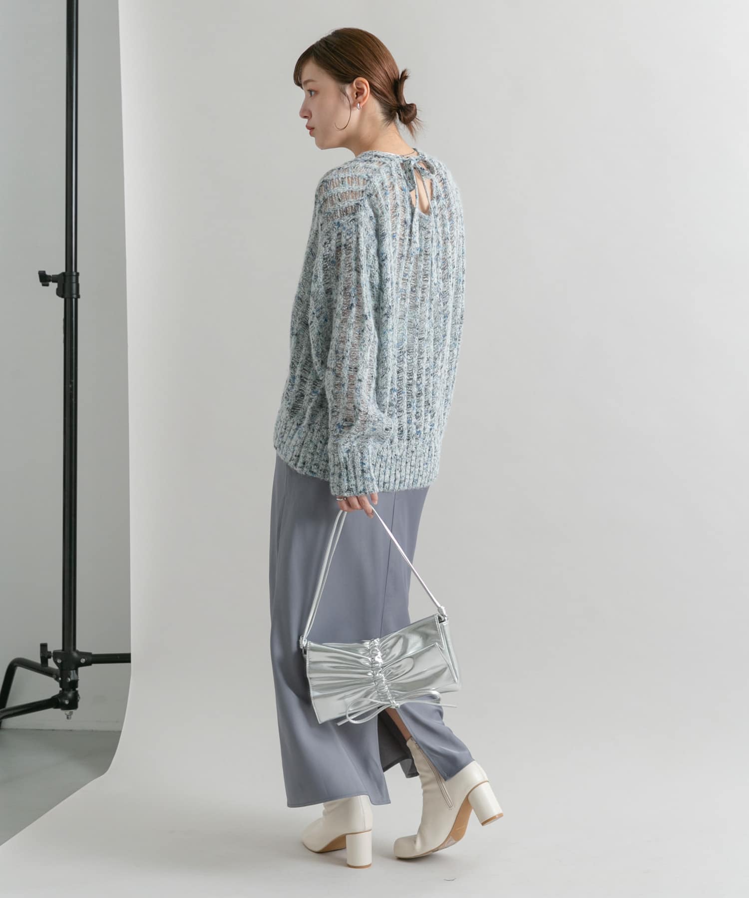 2WAYネップメッシュニット(one BLUE MIX): トップス｜URBAN