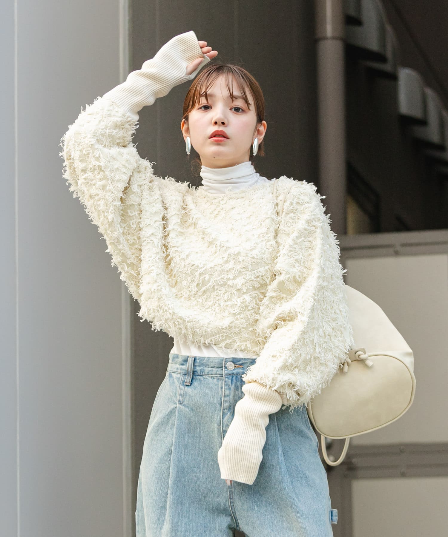 FRAMeWORK スパンコールファー2WAYワイドカーディガン F