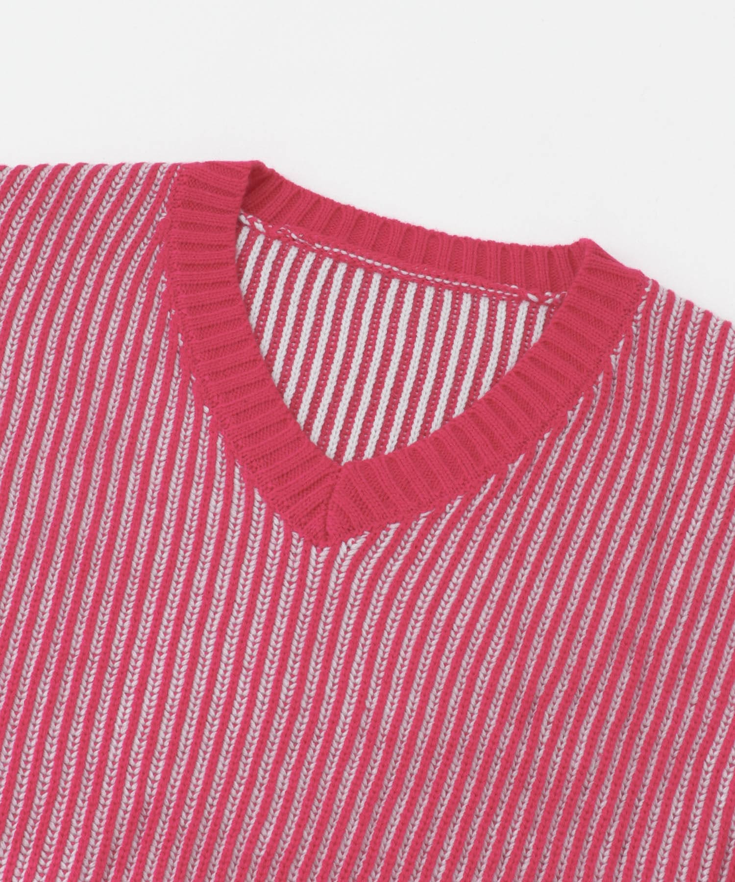 バイカラーRIBオーバーニット PINK×GRY one