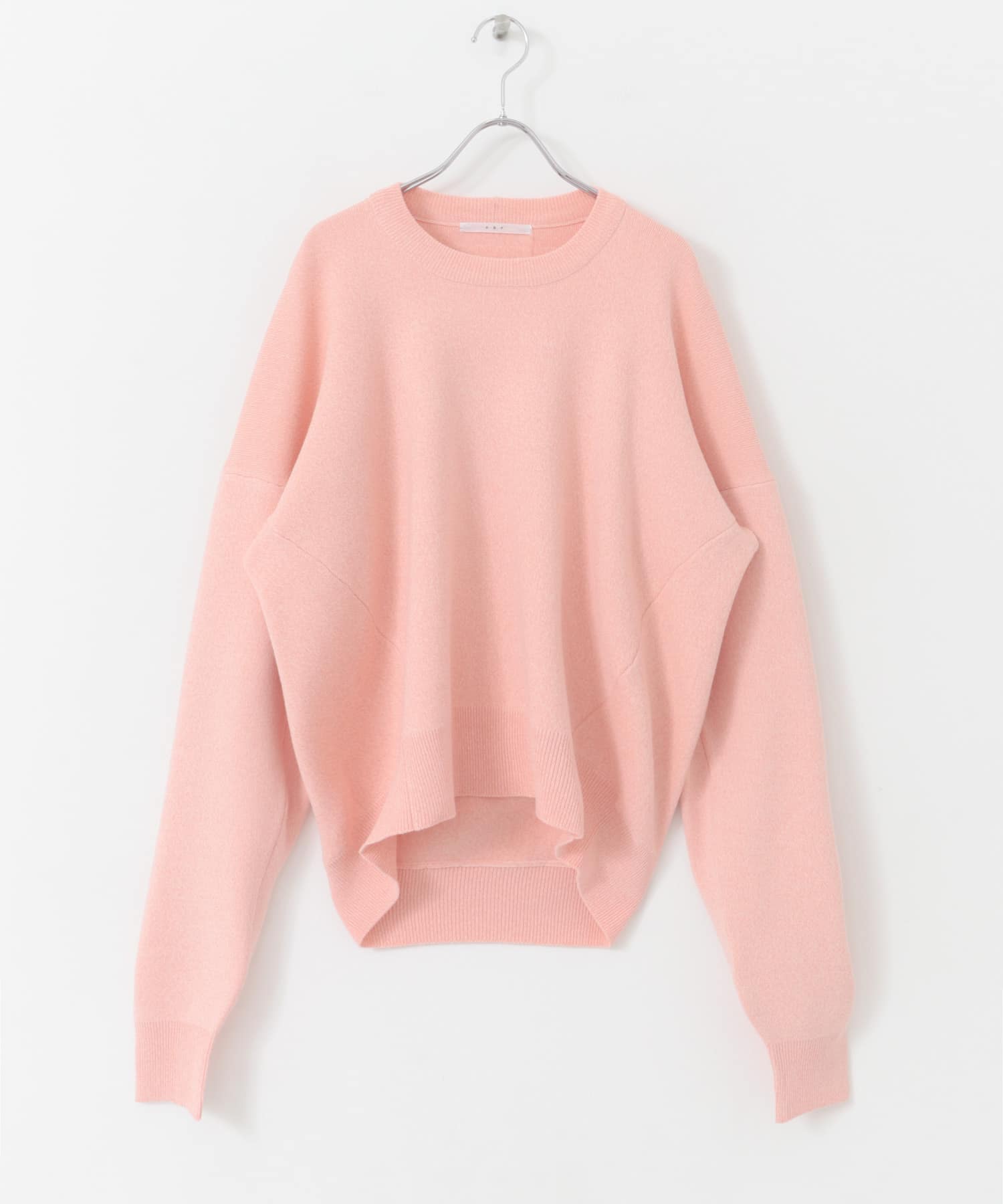 フラットパターンクルーネックニット PINK one