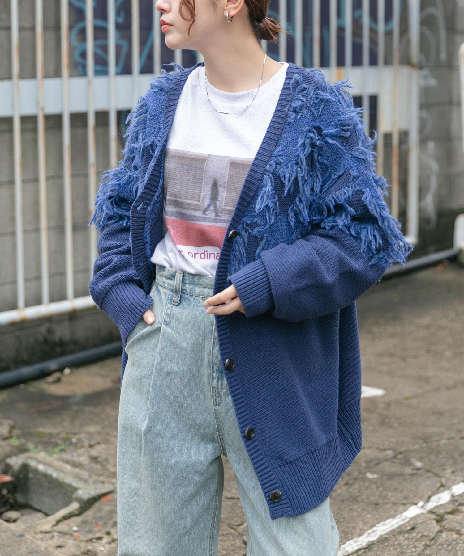 ジャガードフリンジカーディガン(one BLUE): トップス｜URBAN RESEARCH