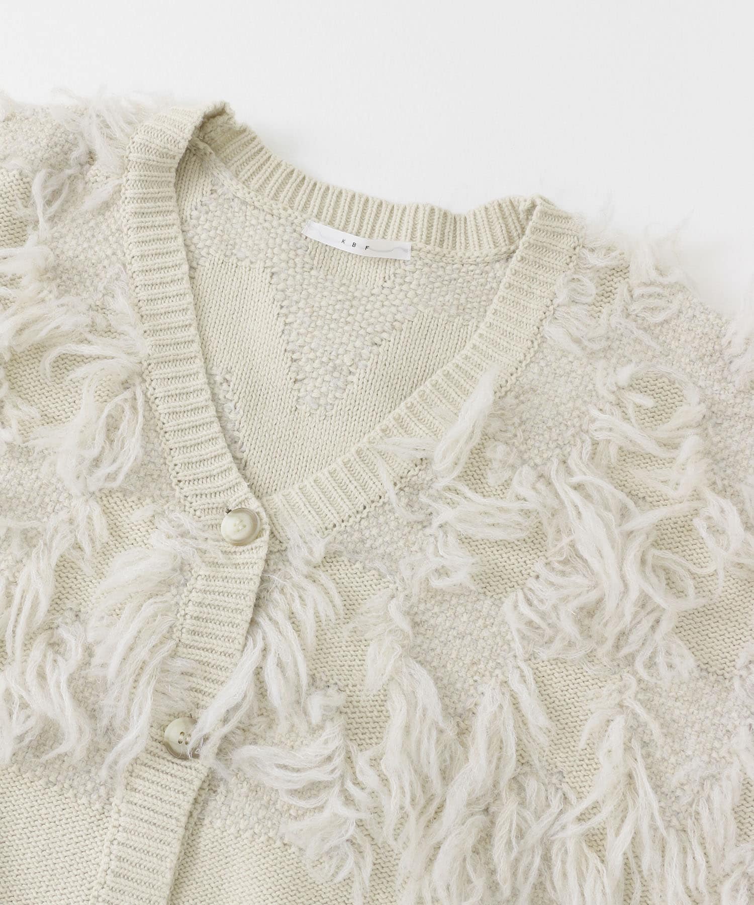 ジャガードフリンジカーディガン IVORY one