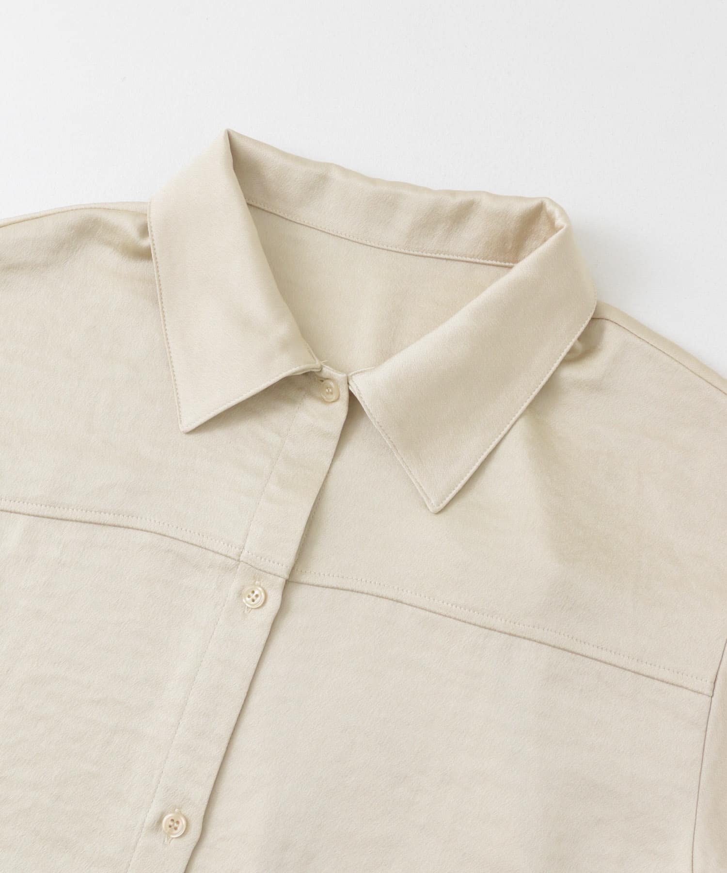 サテンロングシャツ BEIGE one