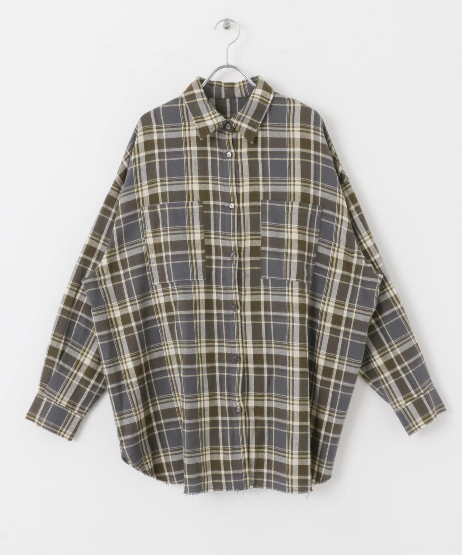 R13 カットオフチェック柄長袖シャツ R13 カットオフチェック柄長袖シャツ