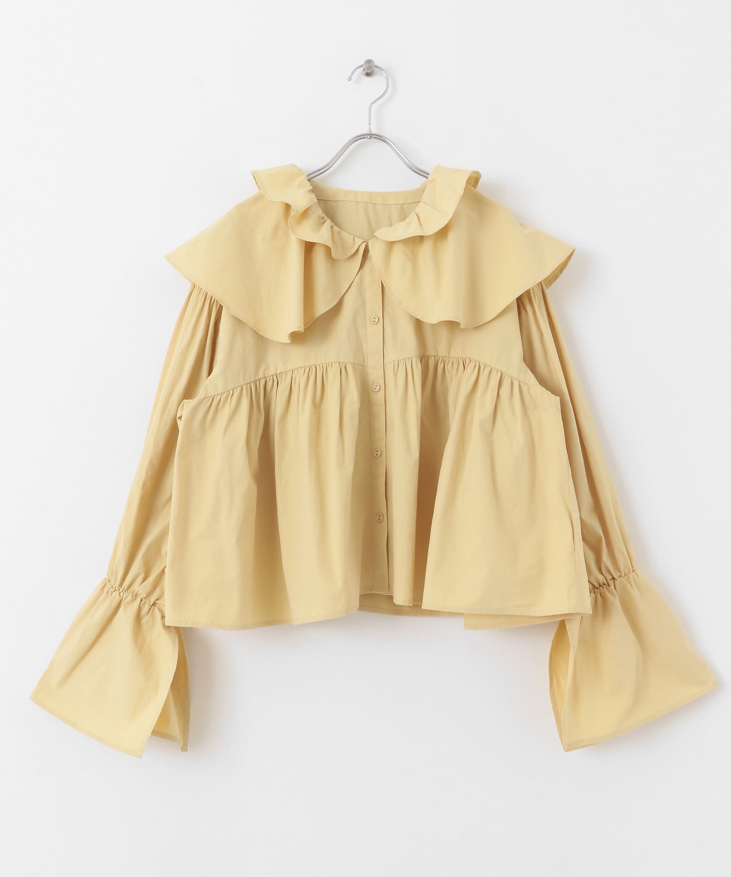 ダブルフリルカラーブラウス YELLOW one
