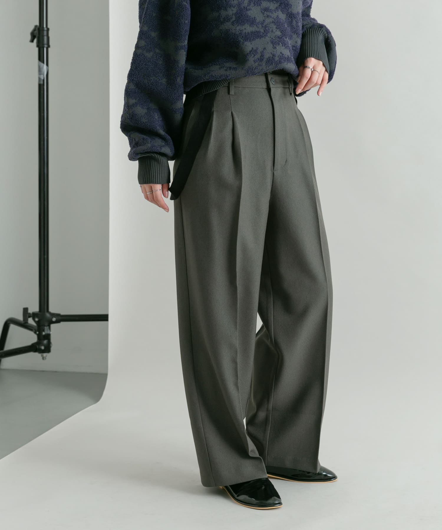 ハイウエストサスペンダーパンツ