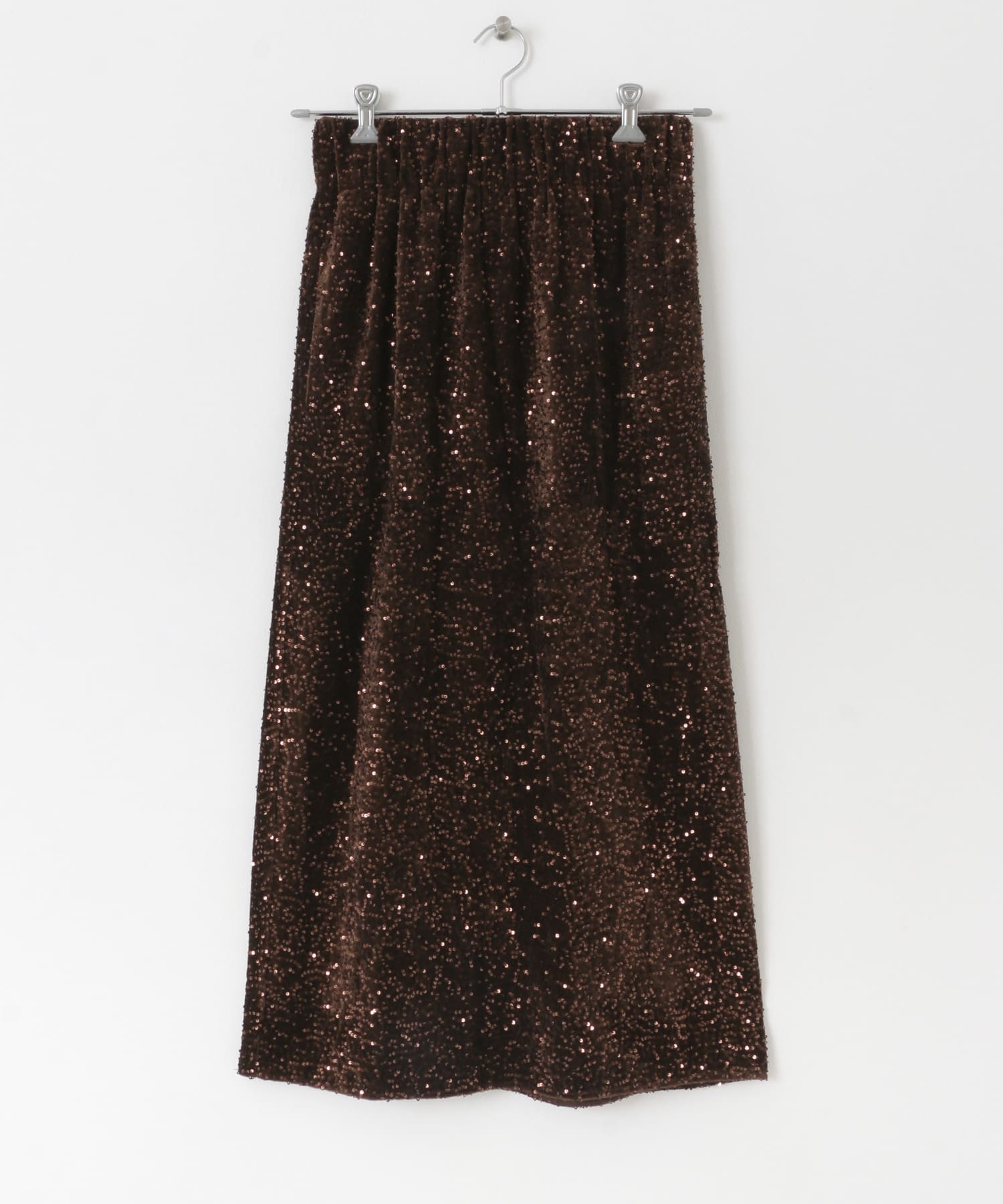 スパンコールスカート BROWN 36