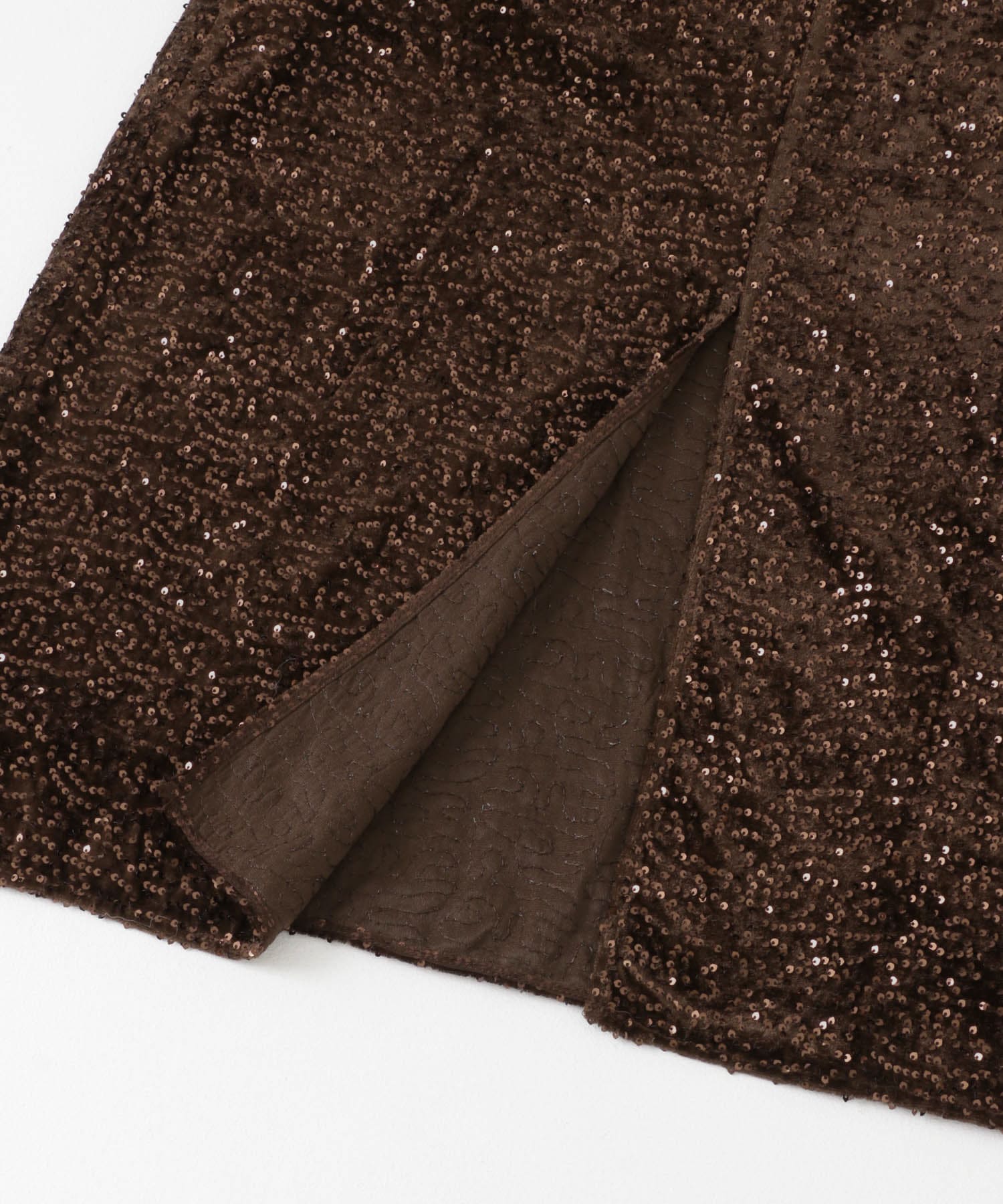 スパンコールスカート BROWN 36