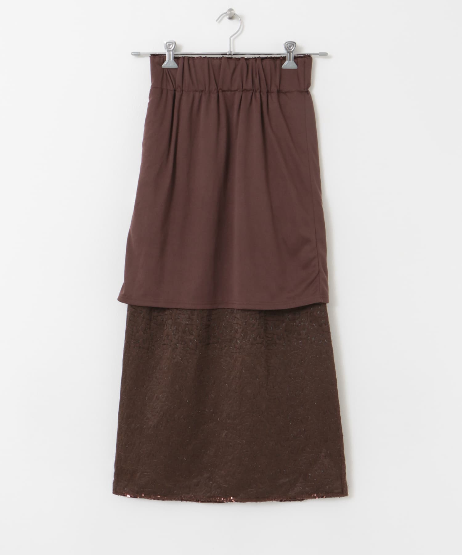 スパンコールスカート BROWN 36