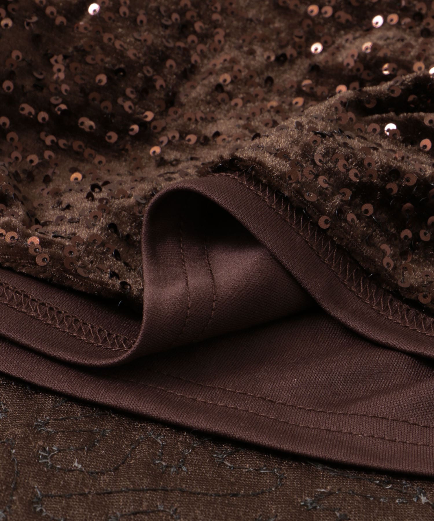 スパンコールスカート BROWN 36