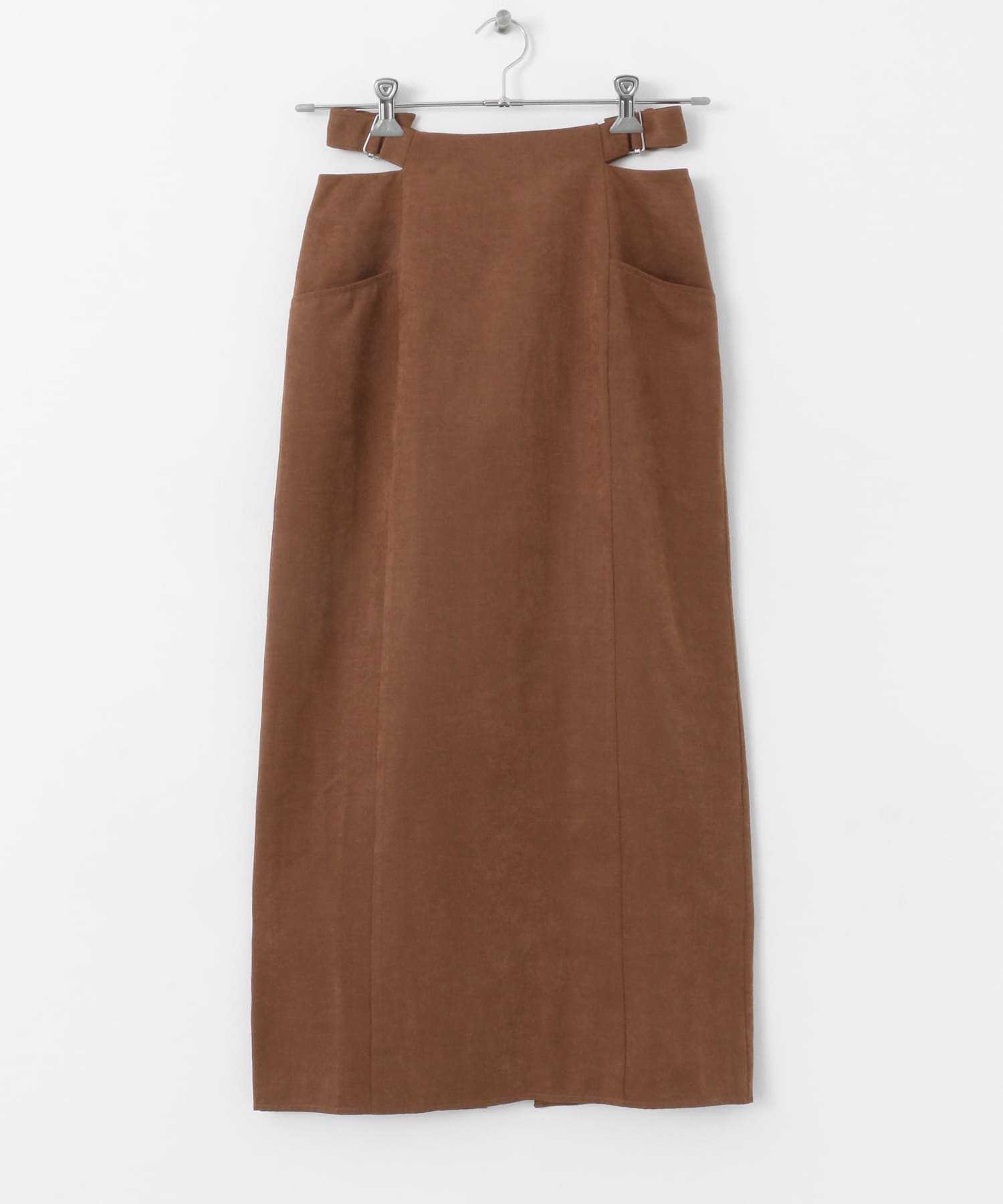 ウエストオープンIラインスカート BROWN one