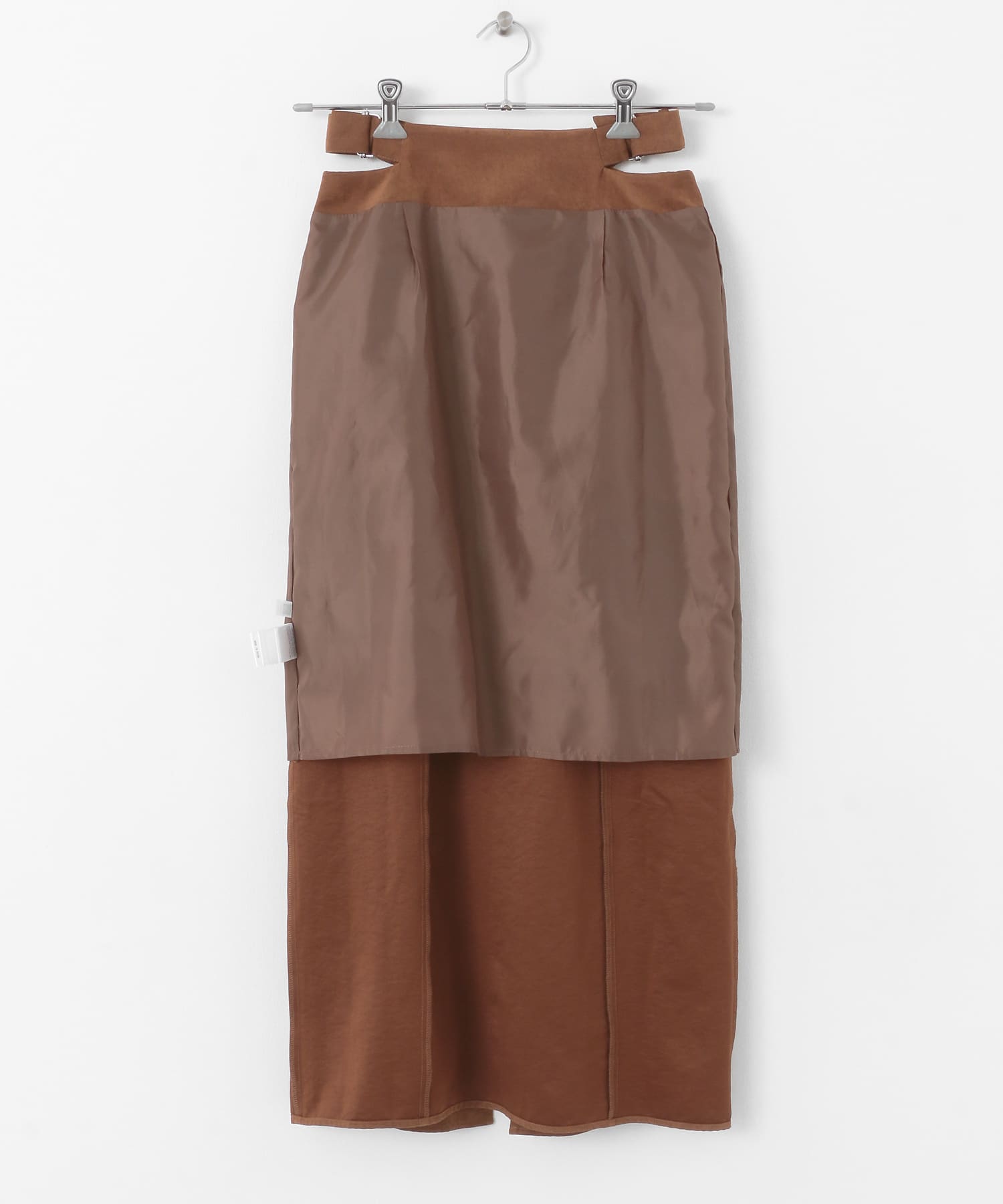 ウエストオープンIラインスカート BROWN one
