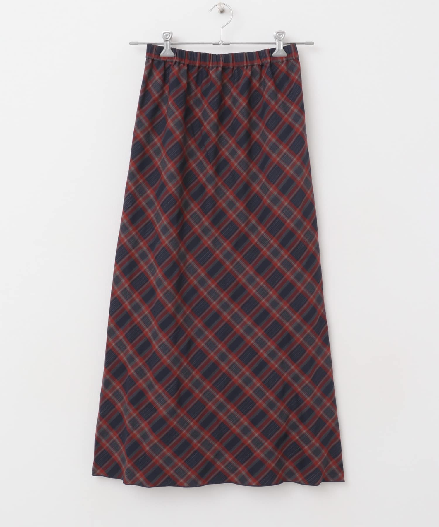 チェックナロースカート(裏付) NAVY×RED one