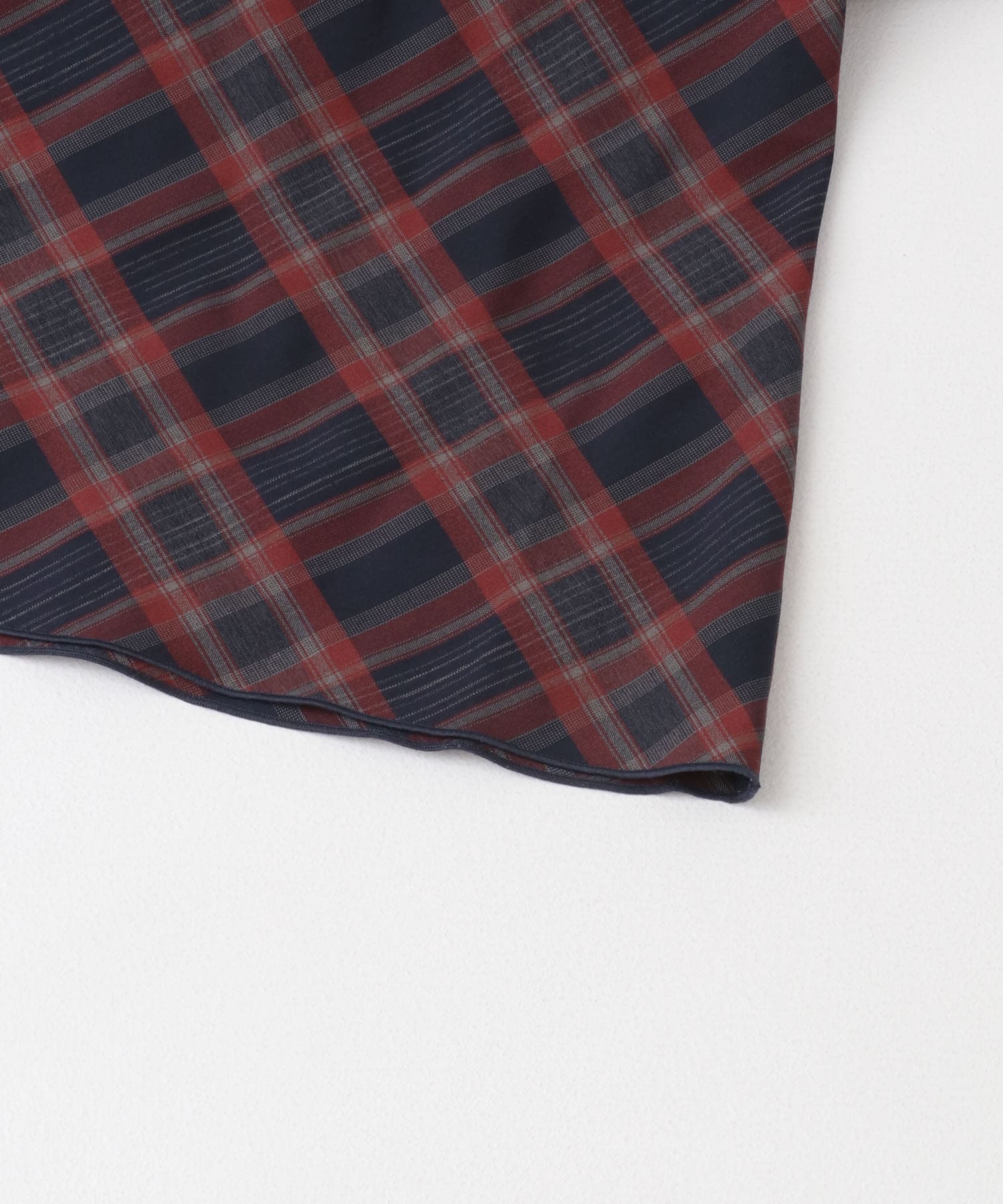 チェックナロースカート(裏付) NAVY×RED one