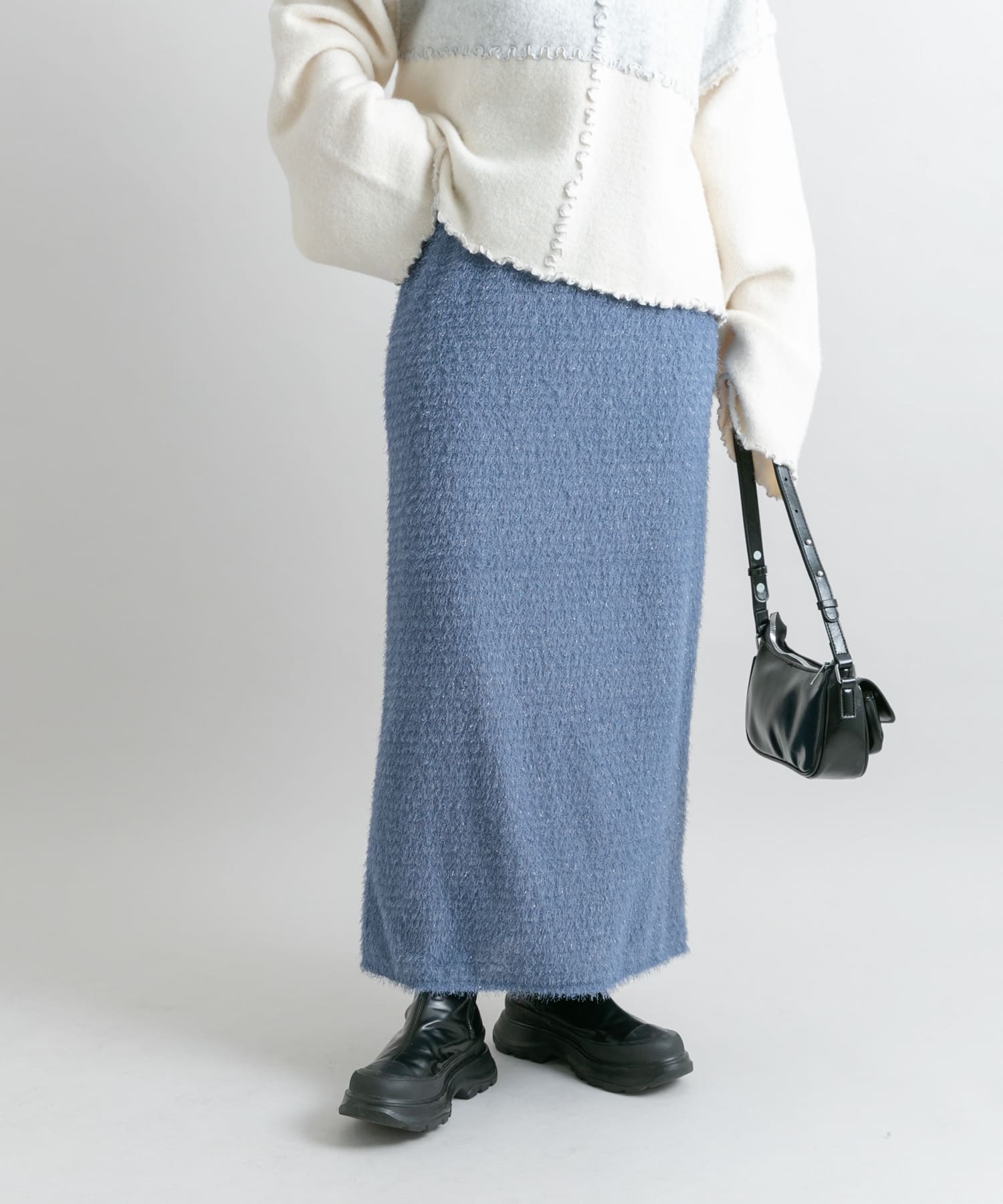 ラメフェザースカート