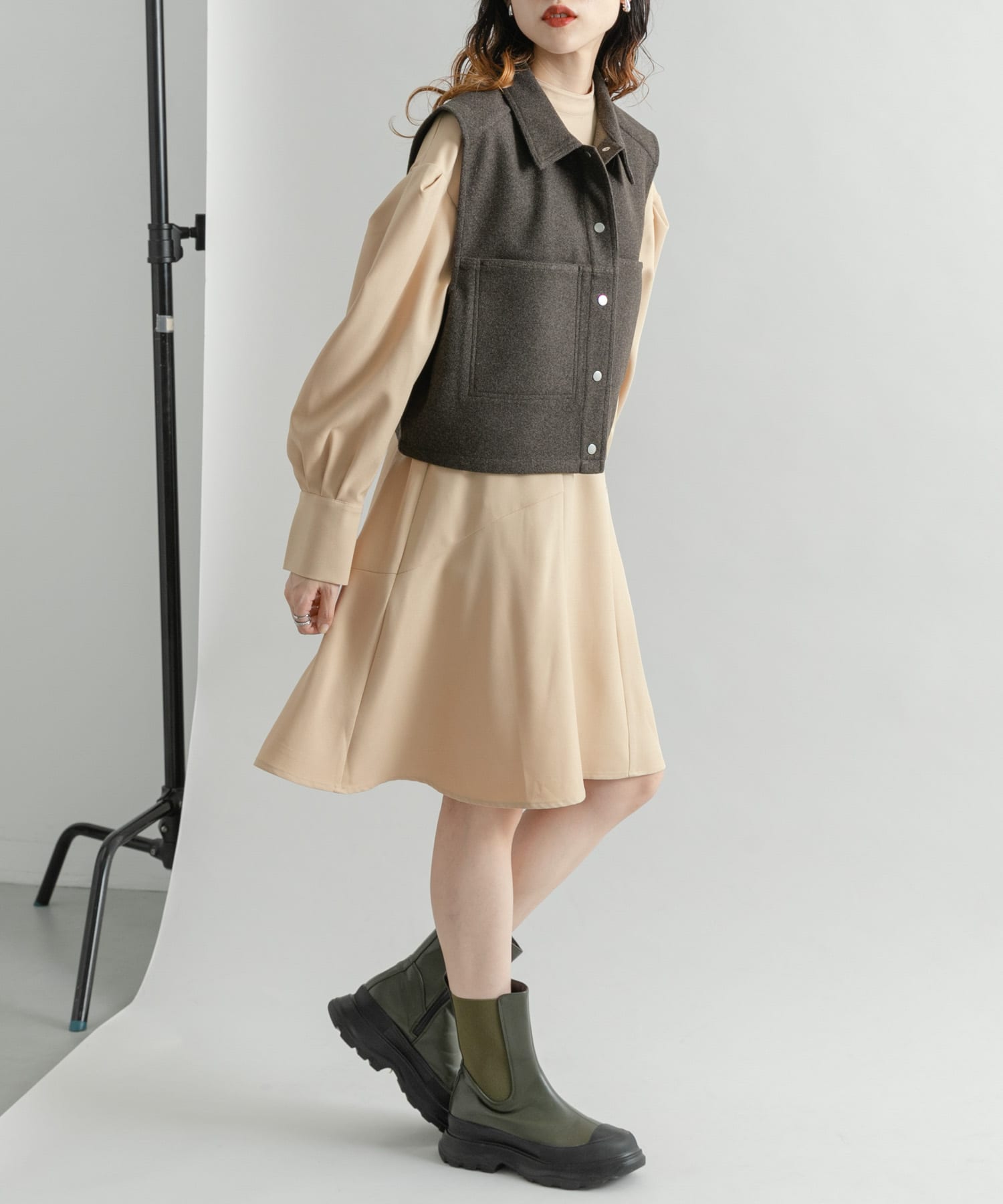 タックスリーブミニワンピース