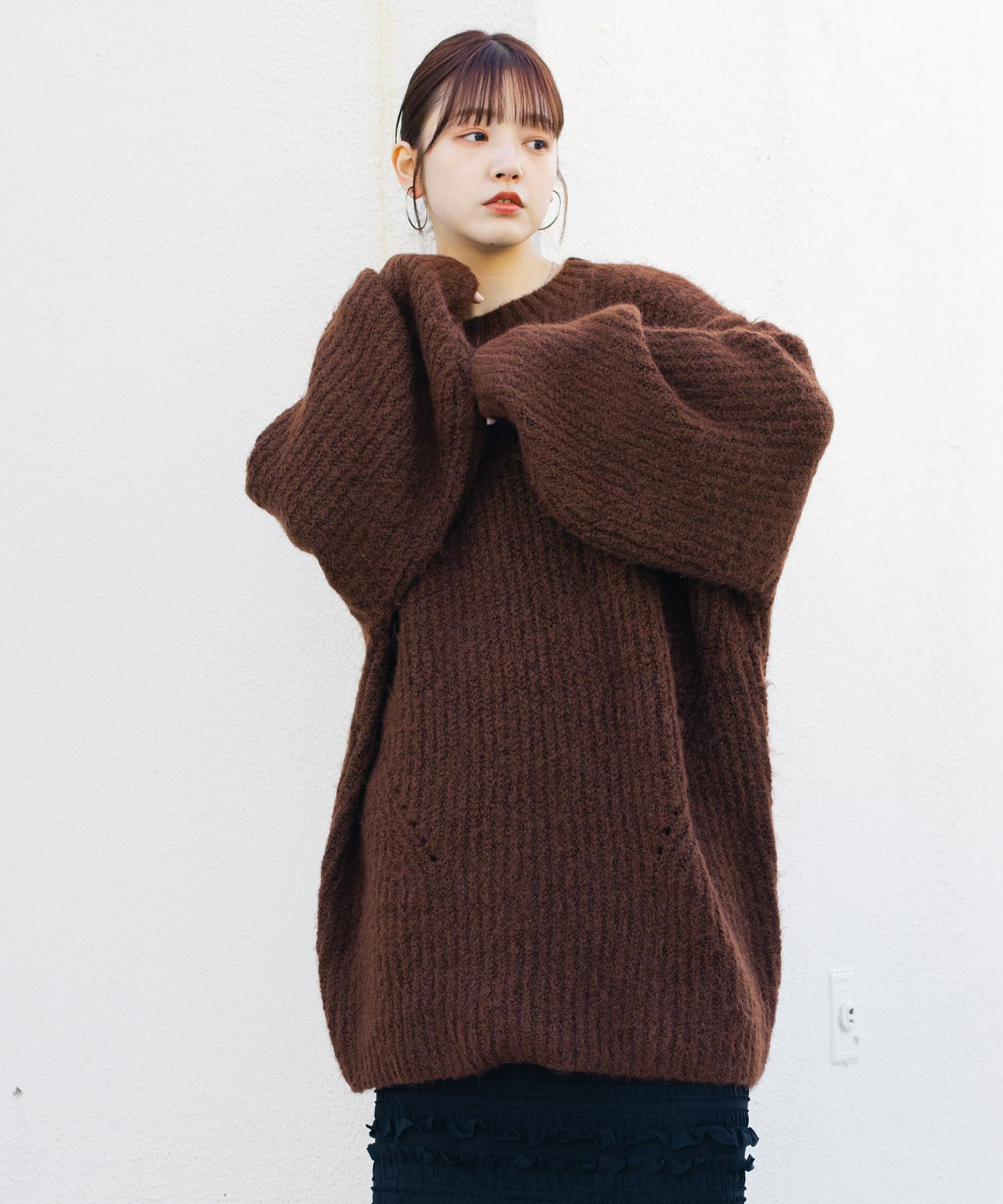 ボリュームニットミニワンピース(one GRAY): ワンピース｜URBAN