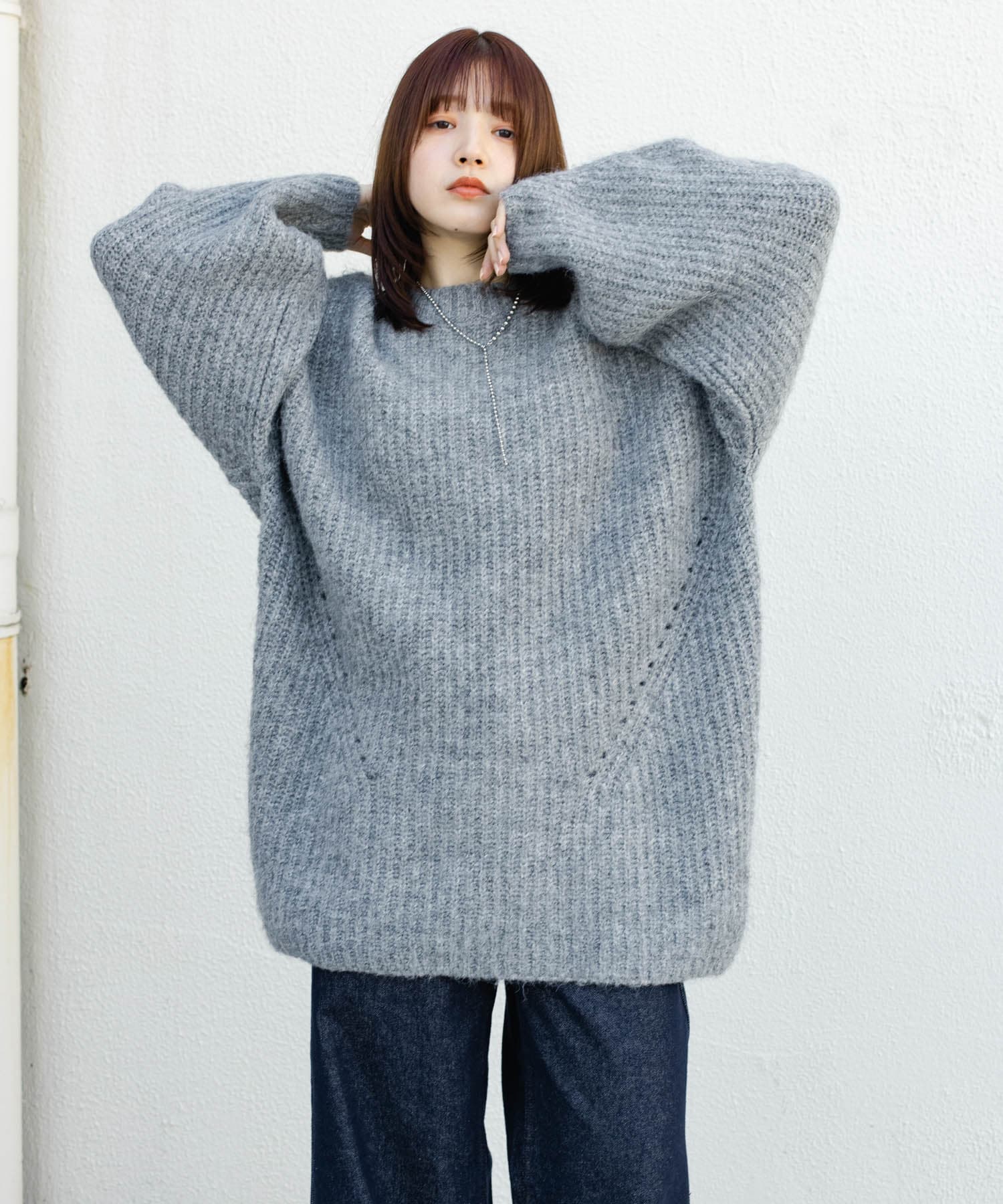 ボリュームニットミニワンピース(one GRAY): ワンピース｜URBAN
