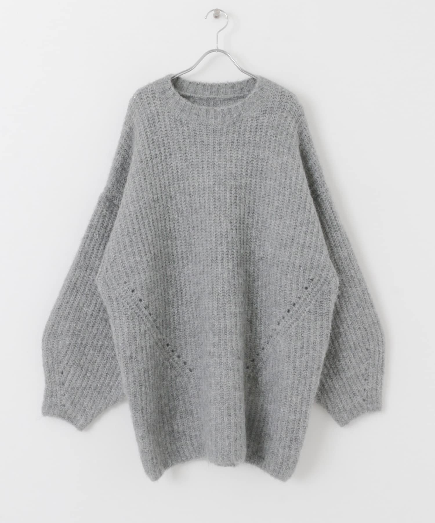 ボリュームニットミニワンピース GRAY one