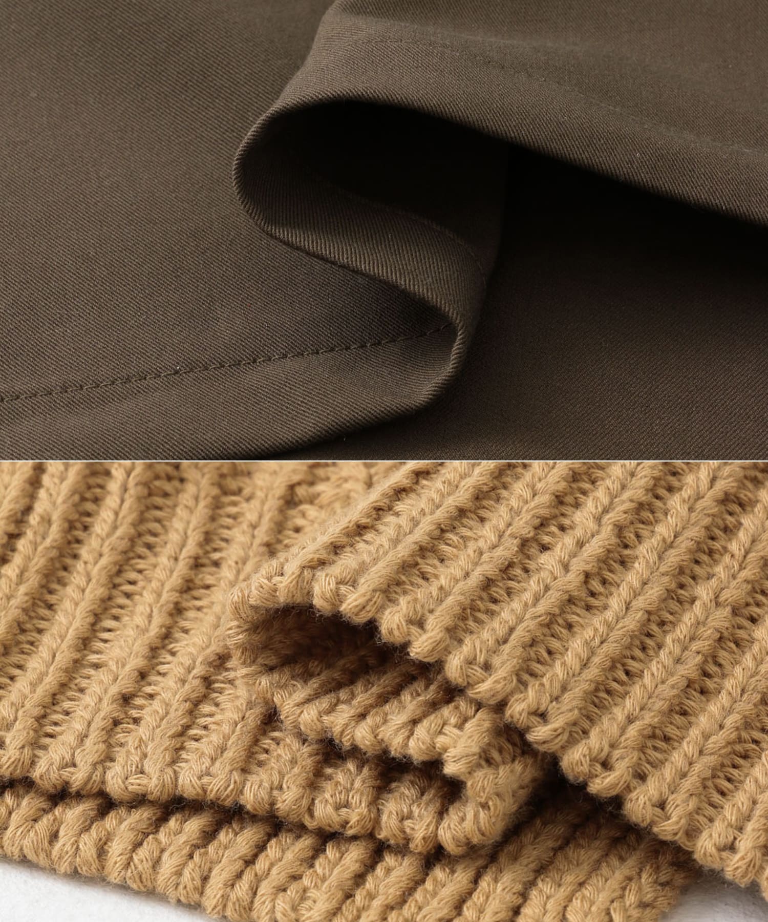 ニットビスチェSETワンピース BROWN×BEG one
