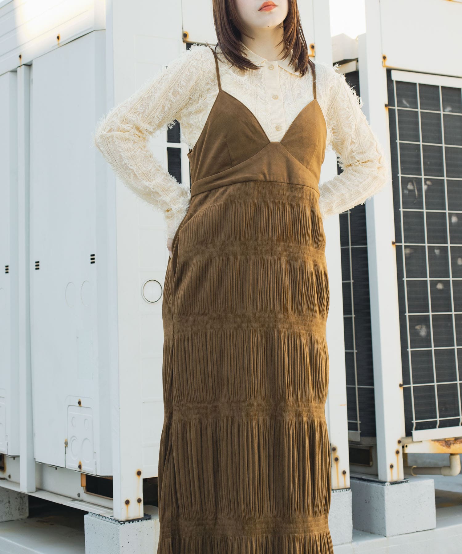 マジョリカプリーツキャミワンピース